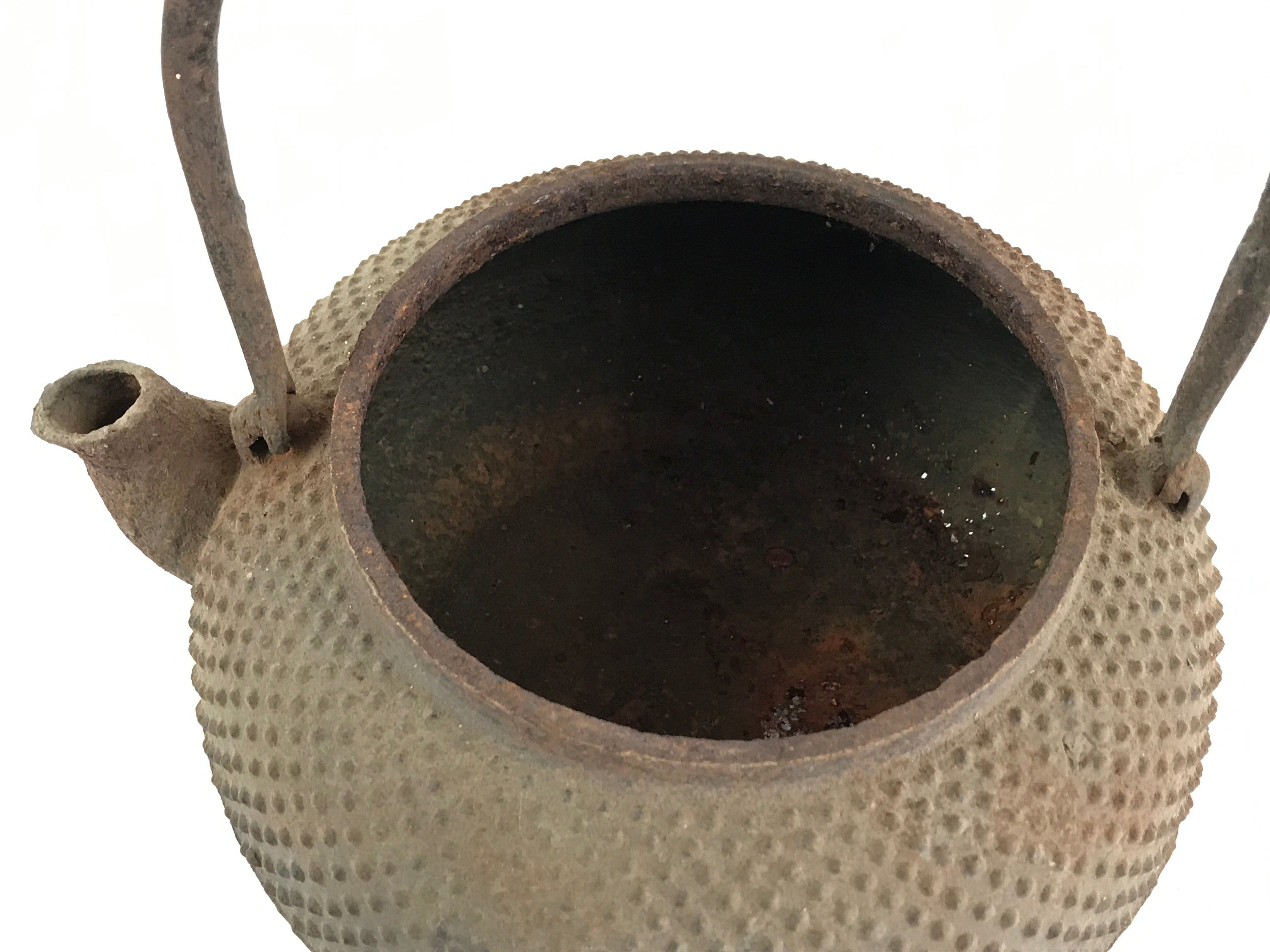 Antique C1880 Japanese Cast Iron Tetsubin Kettle Teapot Nanbu Tekki T105