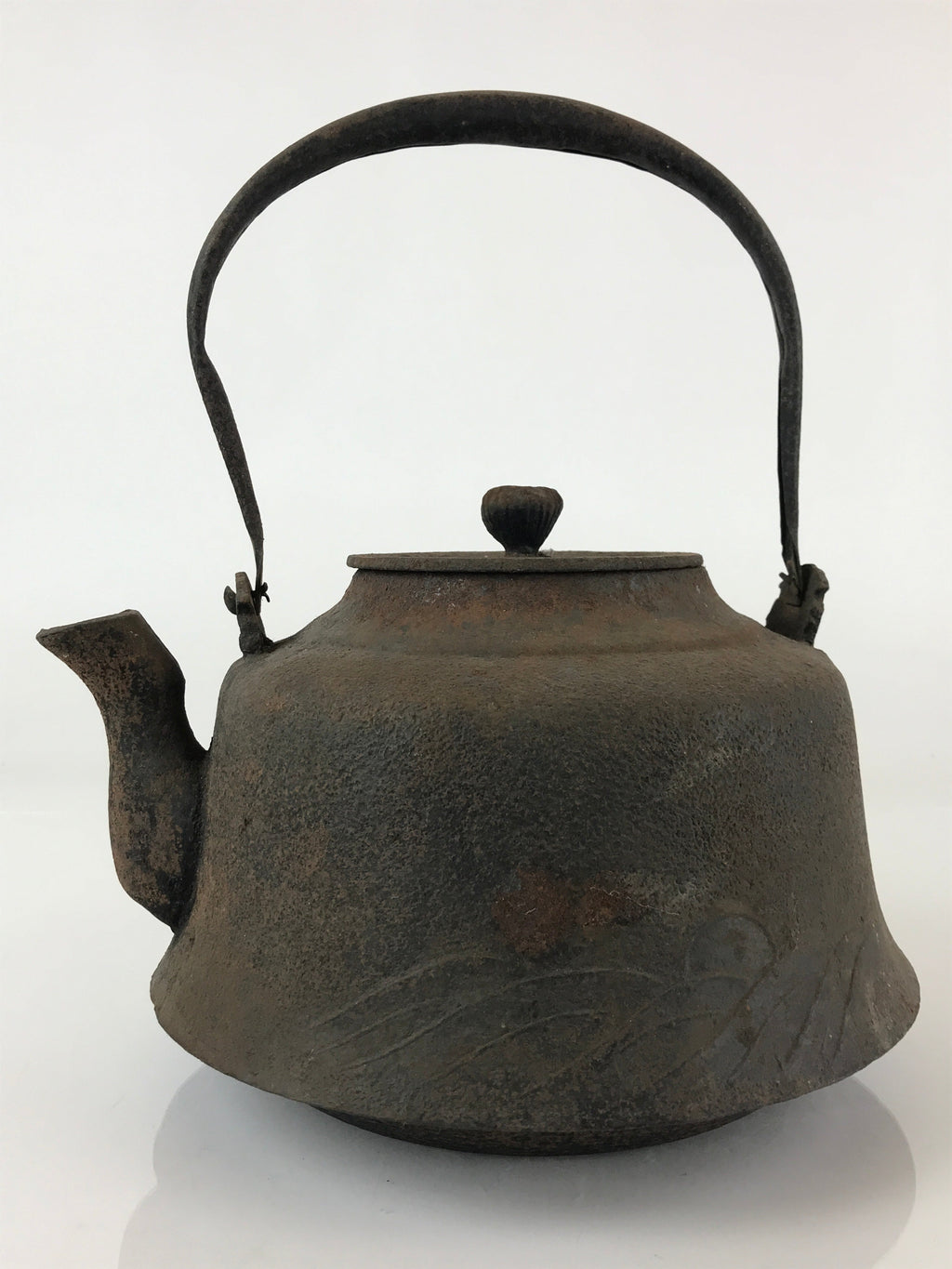 Antique C1880 Japanese Cast Iron Tetsubin Kettle Teapot Nanbu Tekki Yakan T103