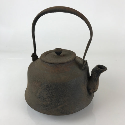 Antique C1880 Japanese Cast Iron Tetsubin Kettle Teapot Nanbu Tekki Yakan T103