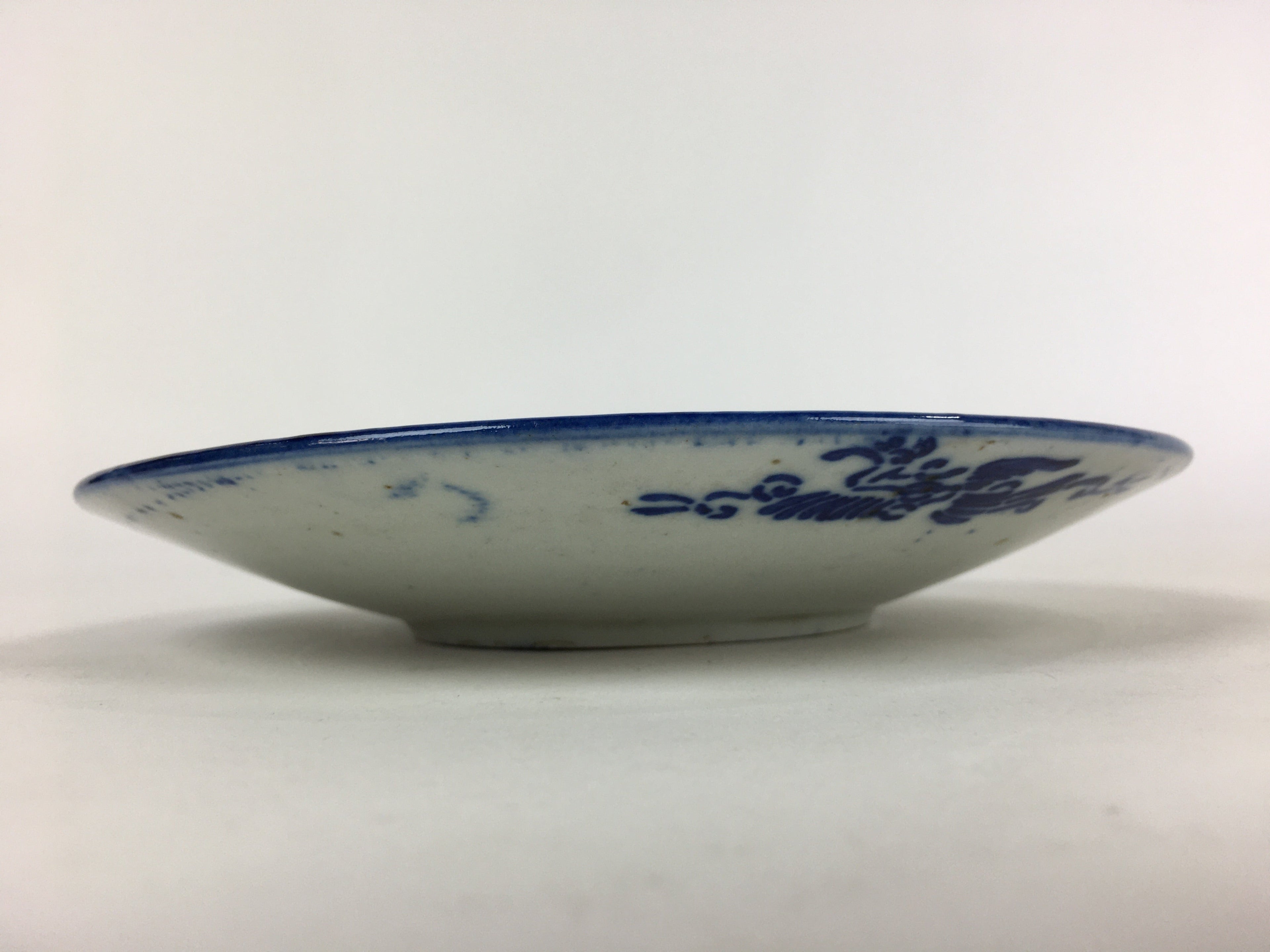 Antique C1880 Japanese Porcelain Plate Sometsuke Blue Flower Sara PY26