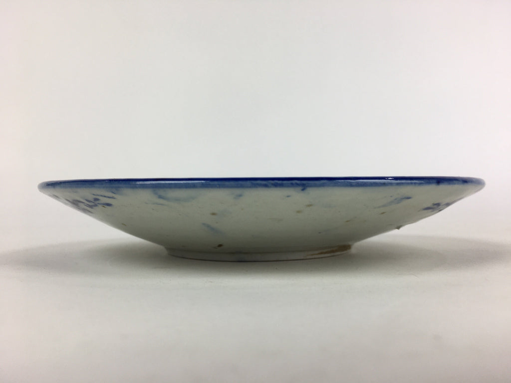 Antique C1880 Japanese Porcelain Plate Sometsuke Blue Flower Sara PY26