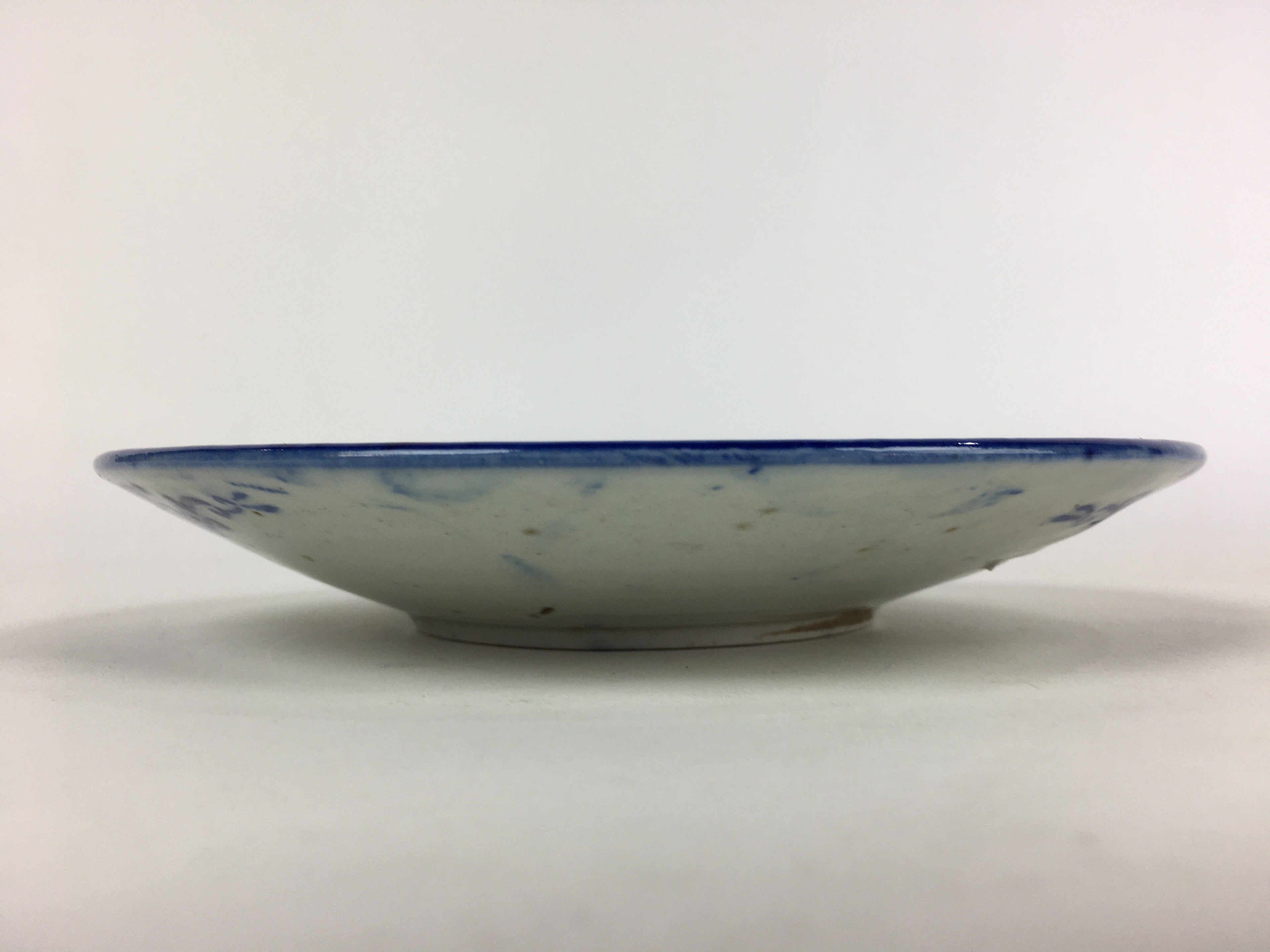 Antique C1880 Japanese Porcelain Plate Sometsuke Blue Flower Sara PY26