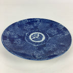 Antique C1880 Japanese Porcelain Plate Sometsuke Blue Flower Sara PY29