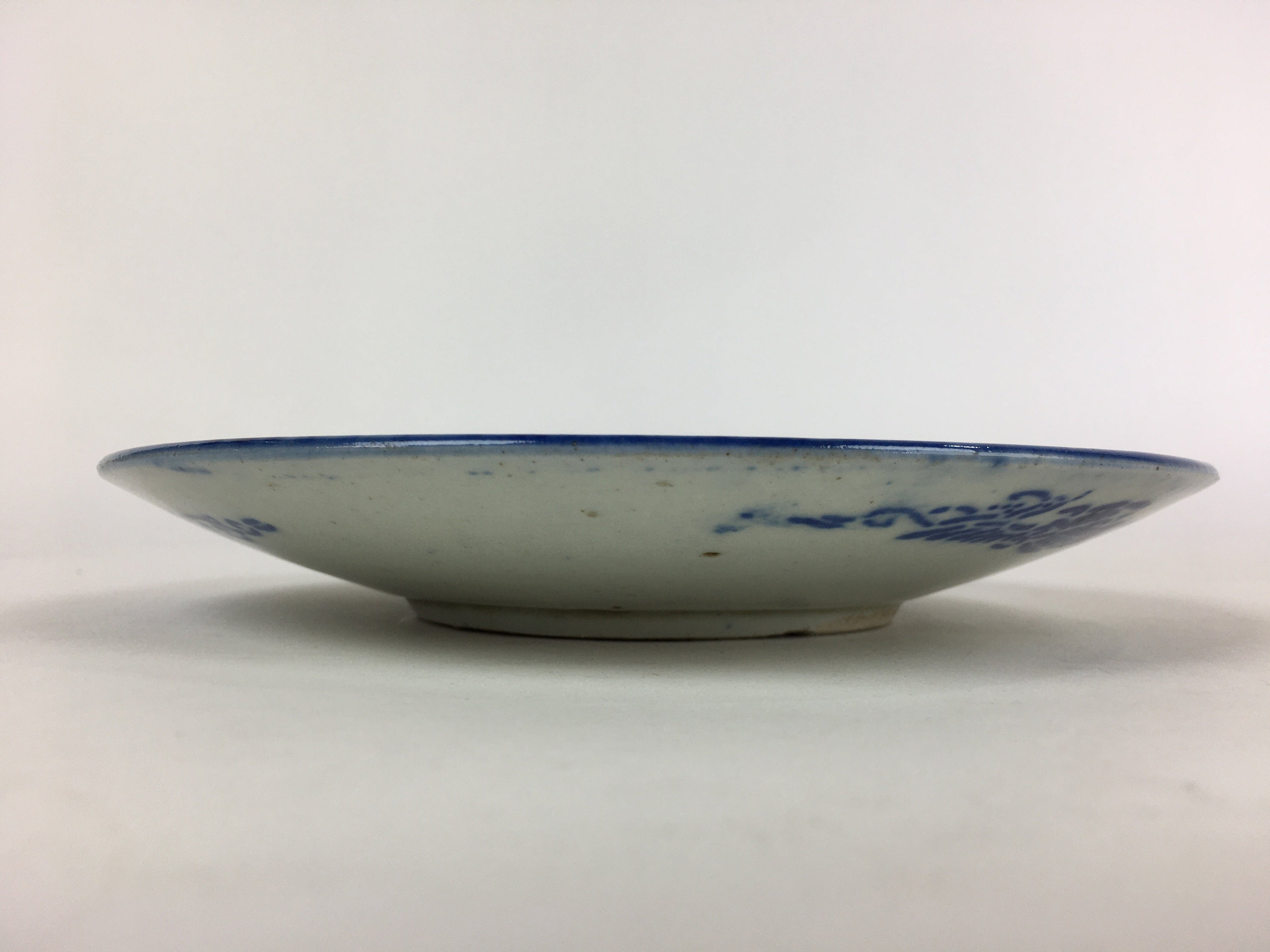 Antique C1880 Japanese Porcelain Plate Sometsuke Blue Flower Sara PY29