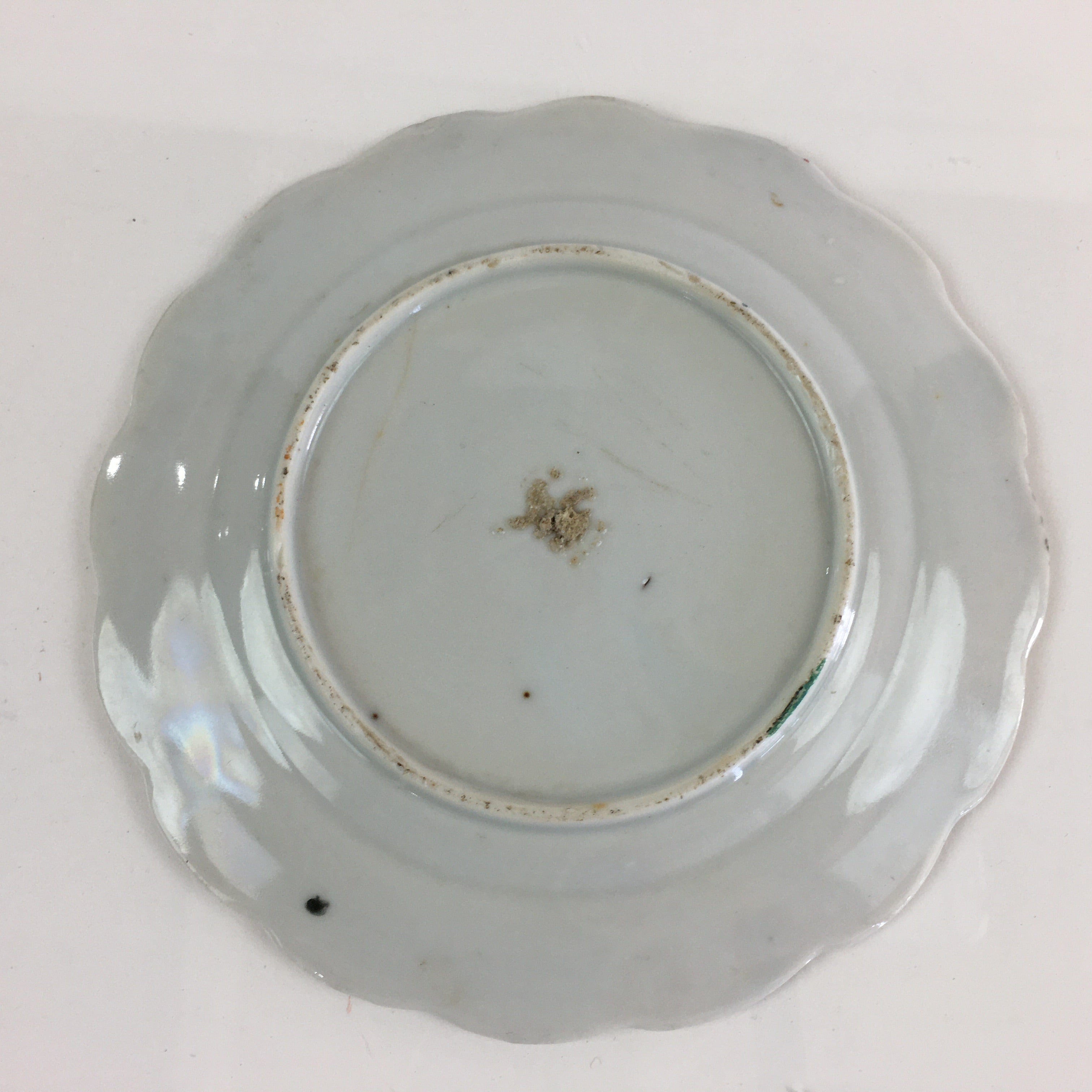 Antique C1880 Japanese Porcelain Small Plate Floral Butterfly Pattern Meiji PY80