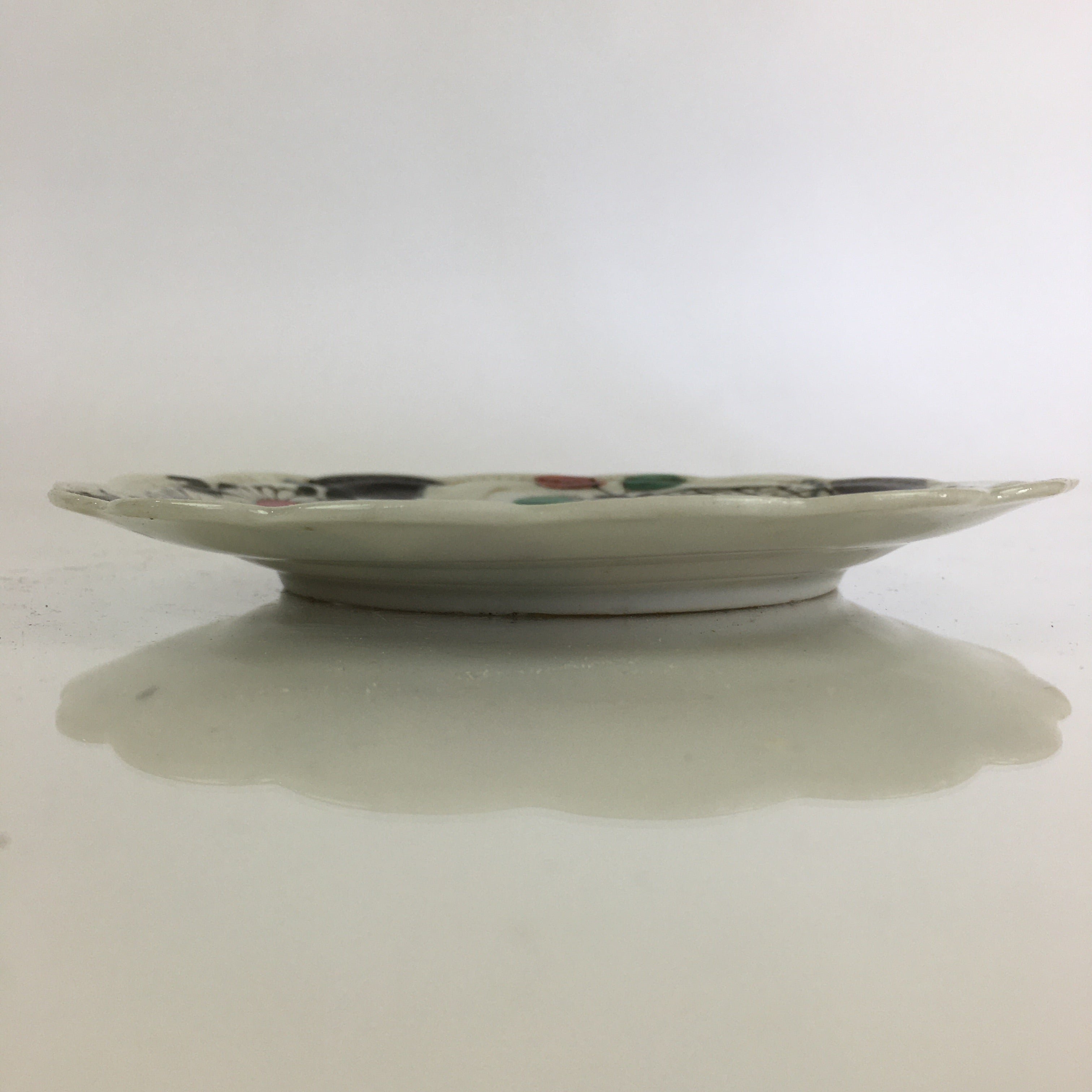 Antique C1880 Japanese Porcelain Small Plate Floral Butterfly Pattern Meiji PY80