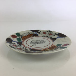 Antique C1880 Japanese Porcelain Small Plate Floral Butterfly Pattern Meiji PY82