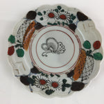 Antique C1880 Japanese Porcelain Small Plate Floral Butterfly Pattern Meiji PY83