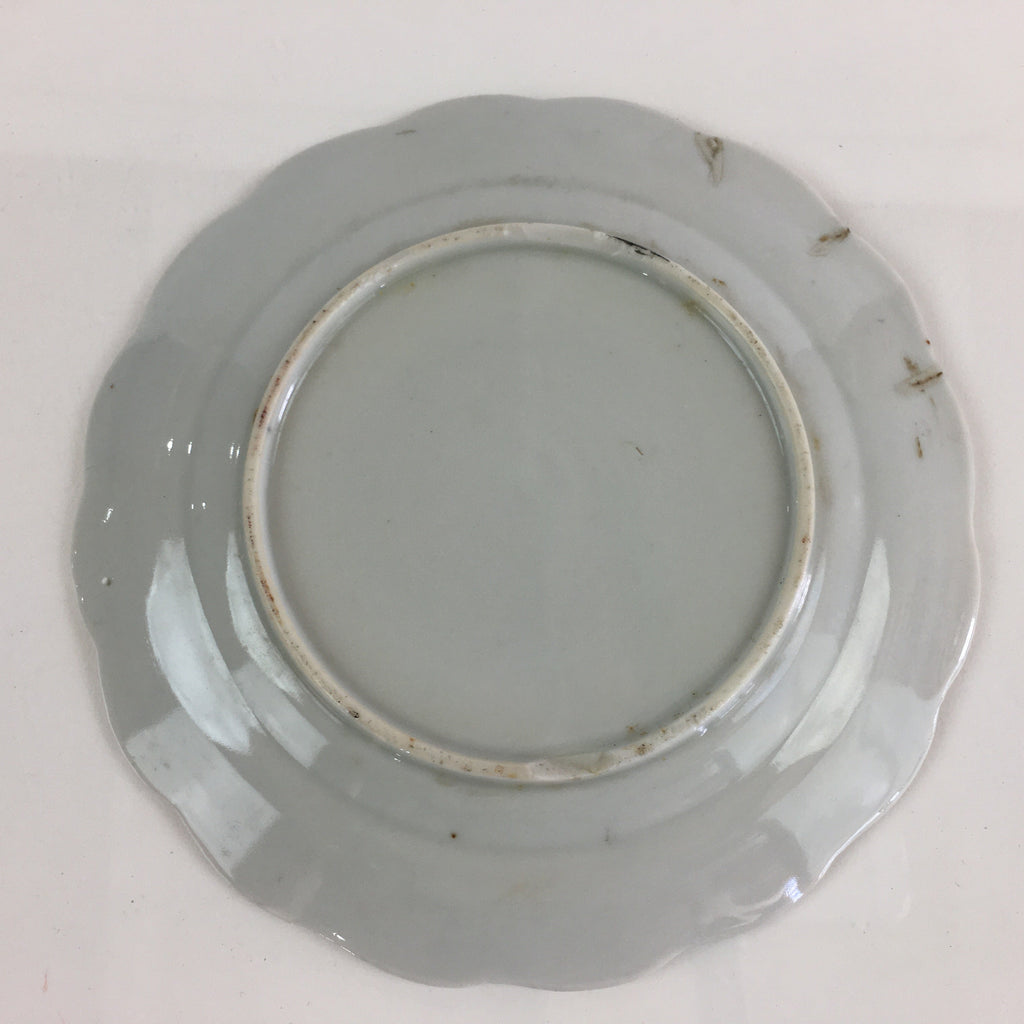 Antique C1880 Japanese Porcelain Small Plate Floral Butterfly Pattern Meiji PY85