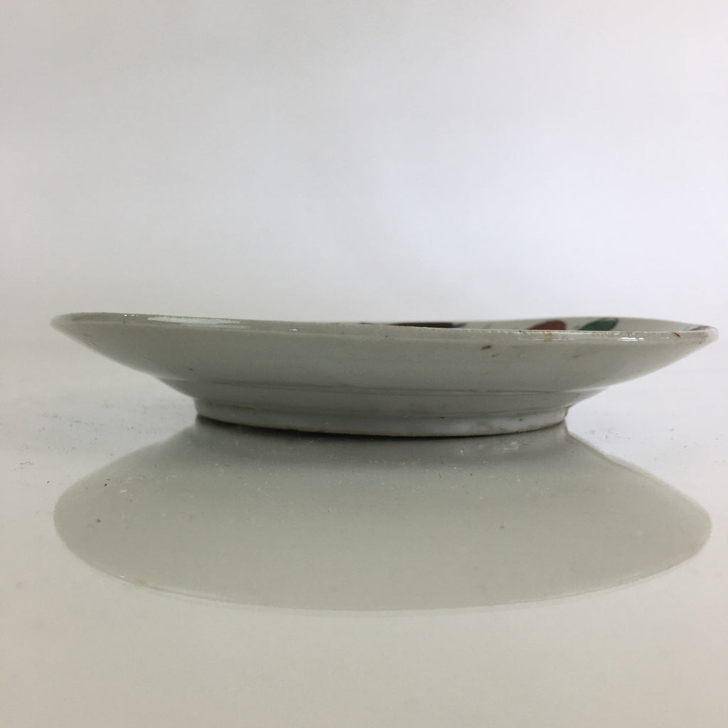 Antique C1880 Japanese Porcelain Small Plate Floral Butterfly Pattern Meiji PY87
