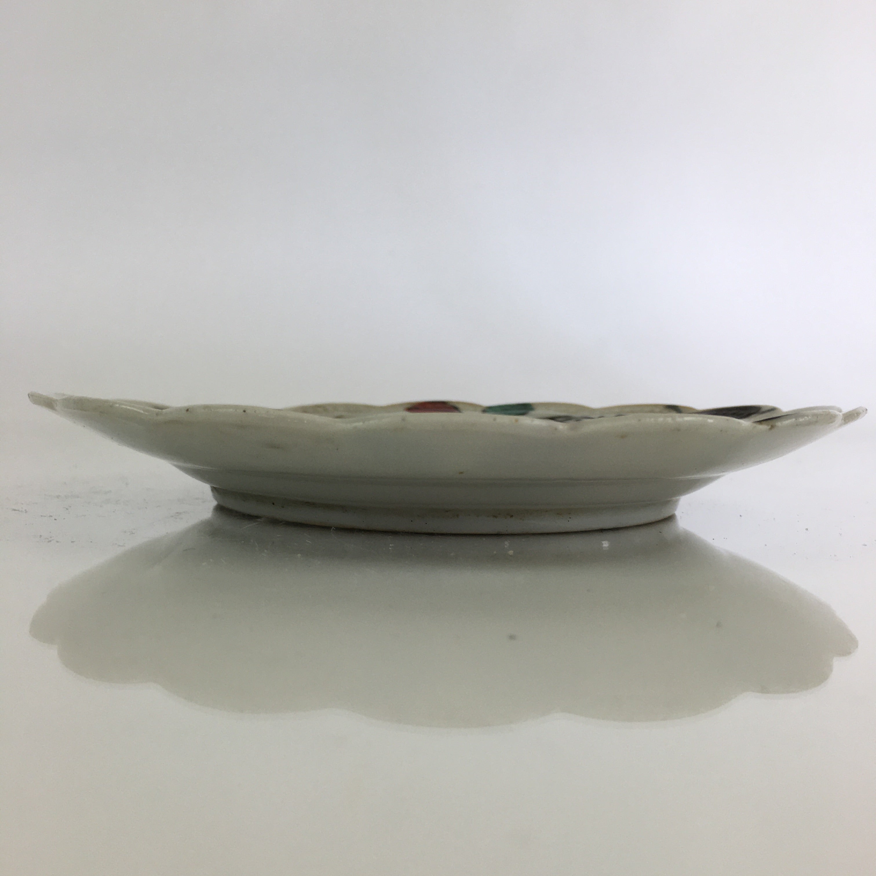 Antique C1880 Japanese Porcelain Small Plate Floral Butterfly Pattern Meiji PY93