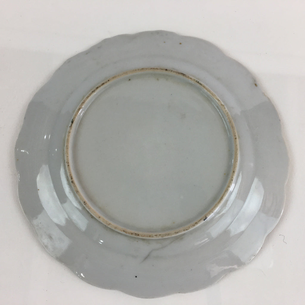 Antique C1880 Japanese Porcelain Small Plate Floral Butterfly Pattern Meiji PY93