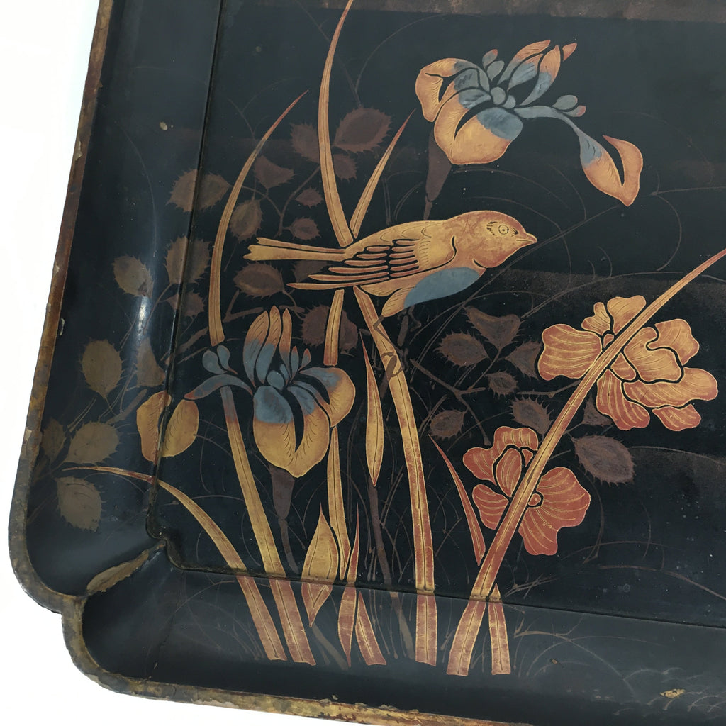 Antique C1880 Japanese Wooden Lacquered Tray Obon Kin-Makie Bon UR520