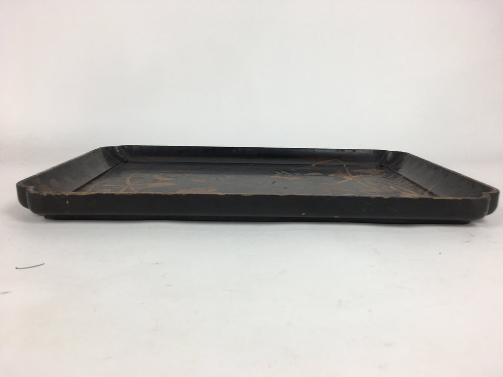 Antique C1880 Japanese Wooden Lacquered Tray Obon Kin-Makie Bon UR520