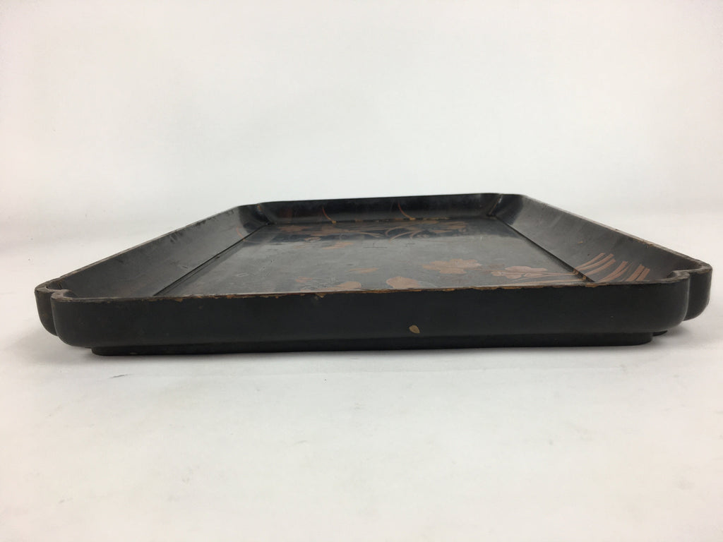 Antique C1880 Japanese Wooden Lacquered Tray Obon Kin-Makie Bon UR520
