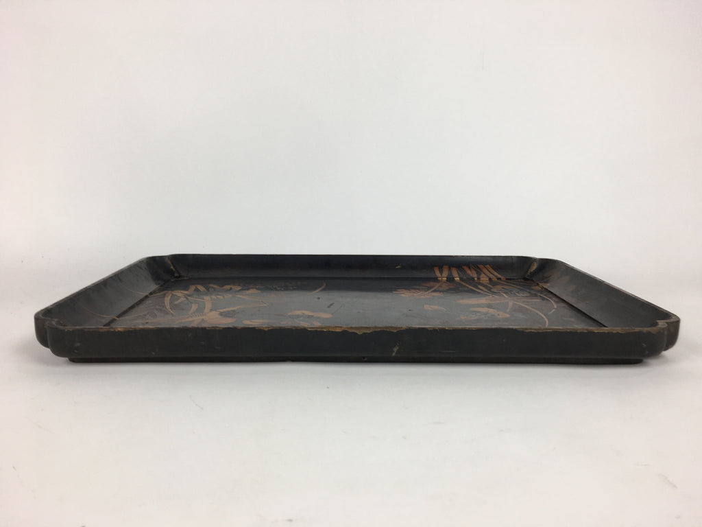 Antique C1880 Japanese Wooden Lacquered Tray Obon Kin-Makie Bon UR520