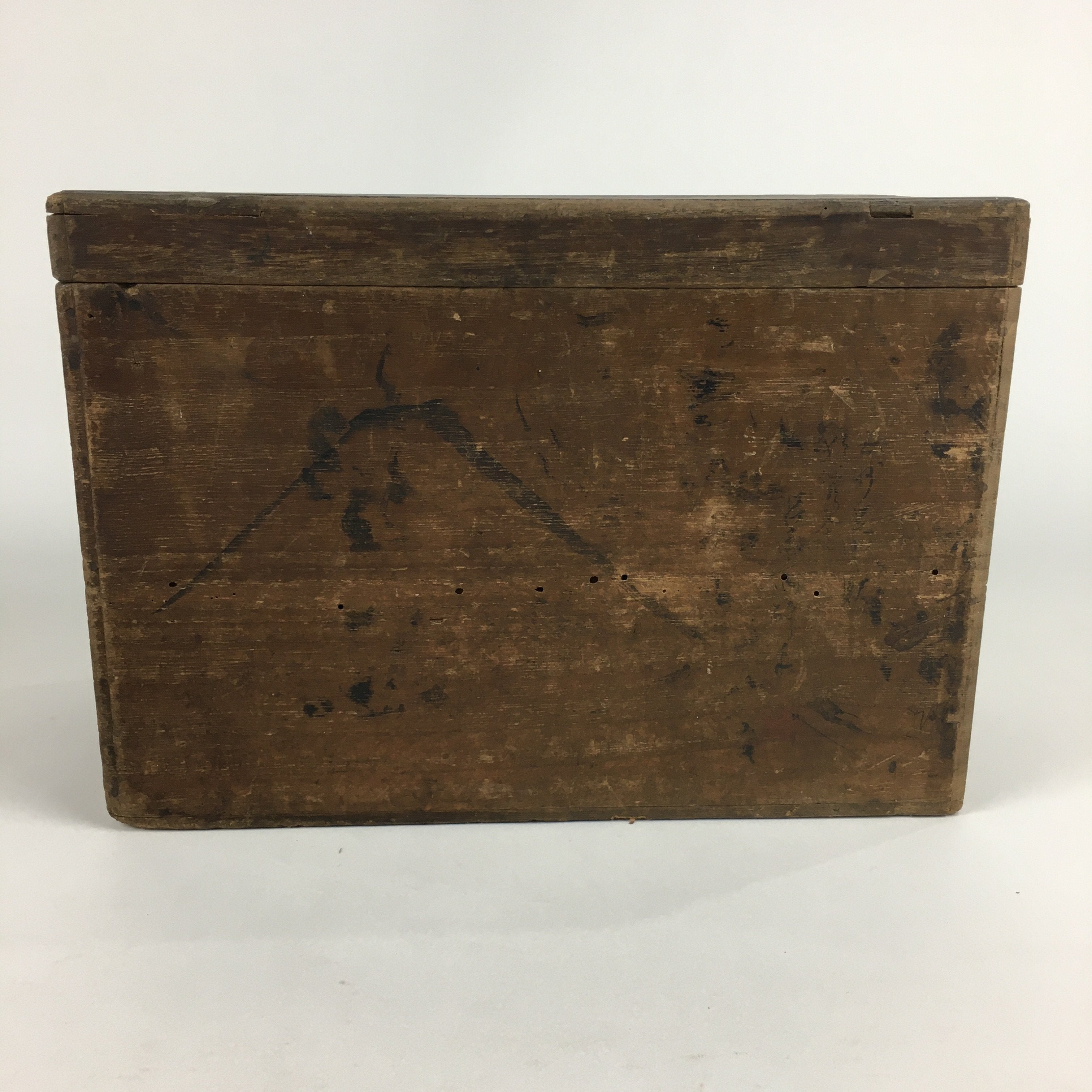 Antique C1880 Japanese Wooden Storage Box Hako Inside 32.5x15.9x21.5cm WB856