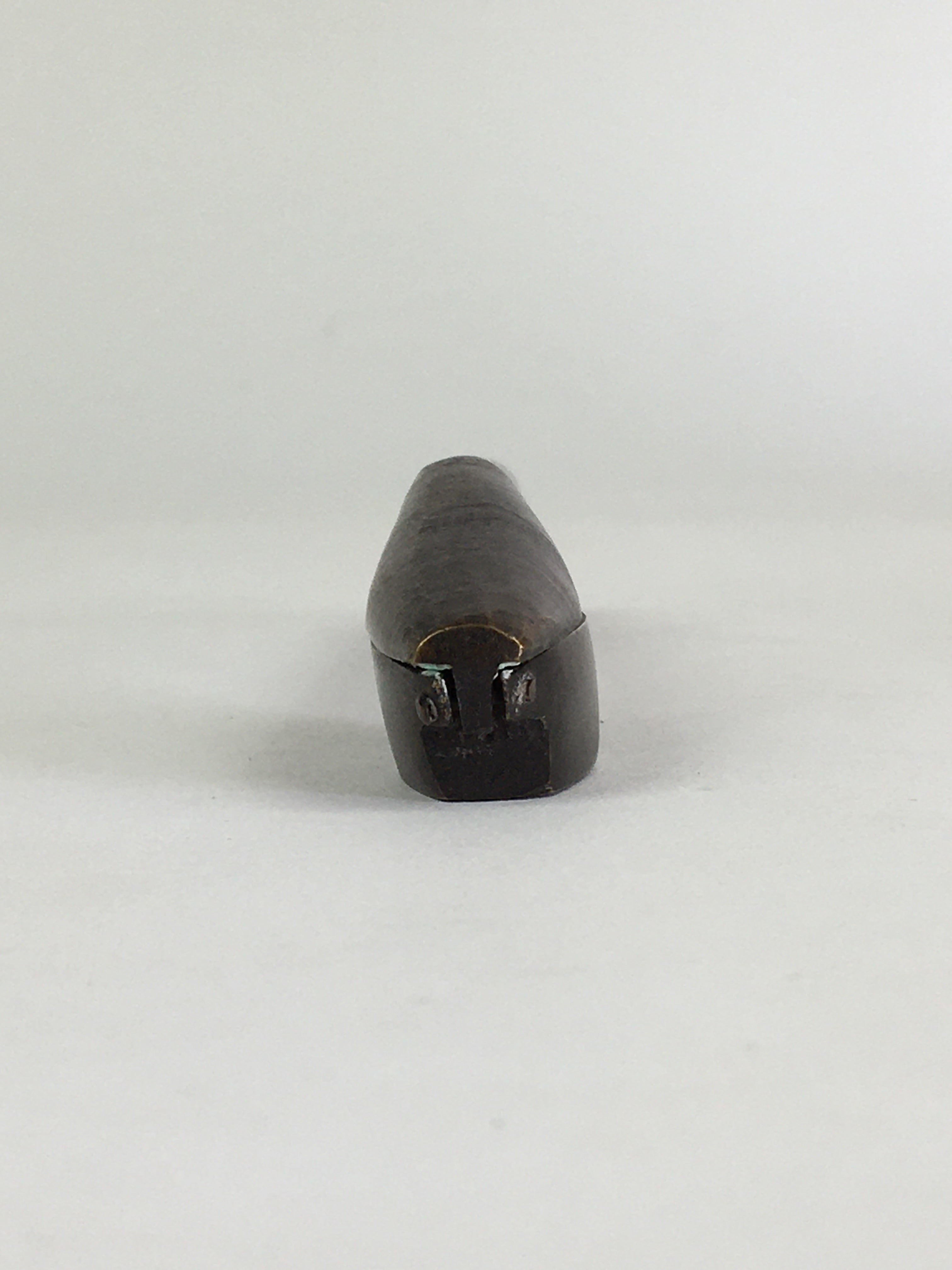 Antique C1880 Japanese Yatate Portable Inkwell Calligraphy Shuji Meiji Era JK288