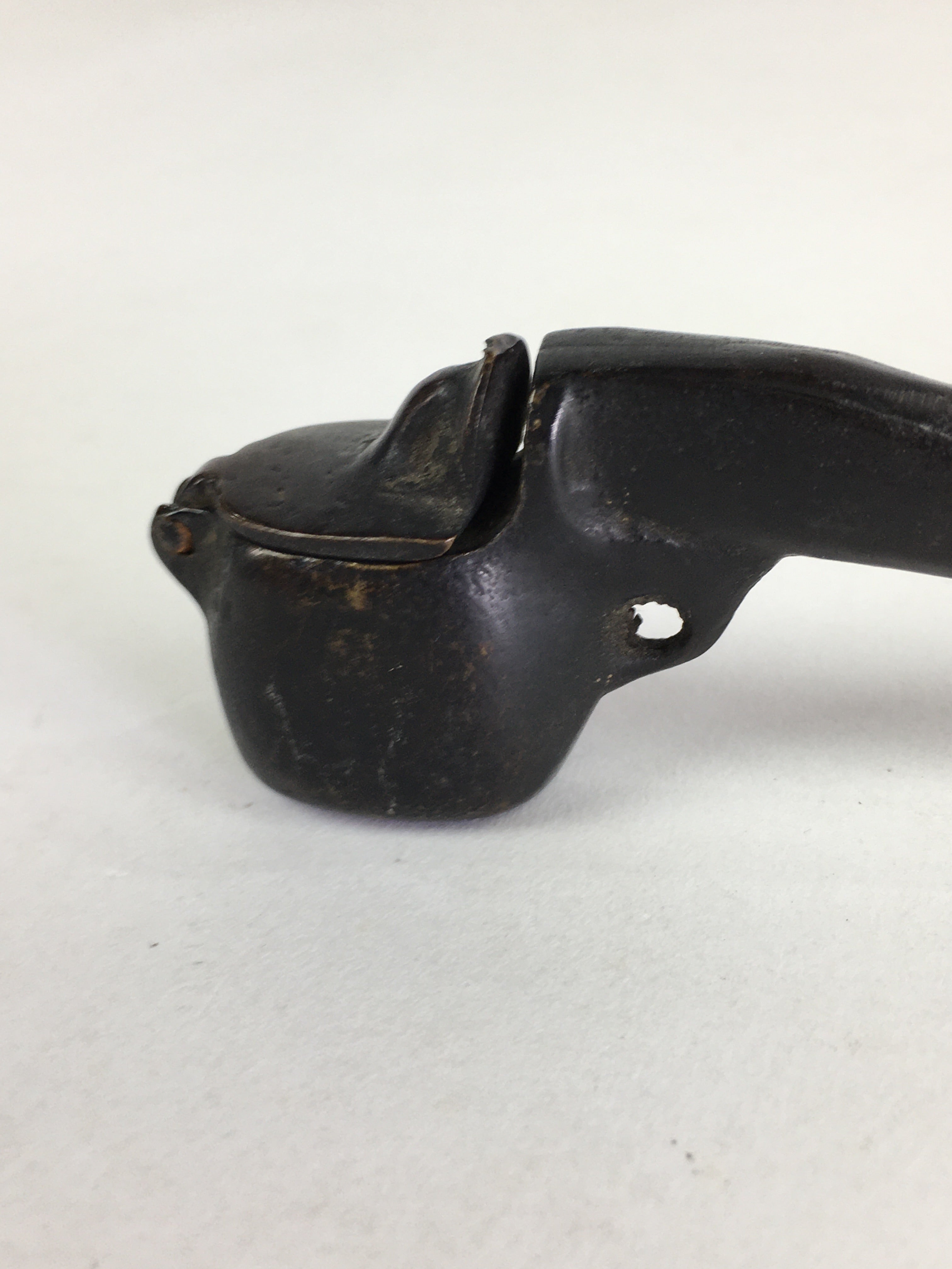 Antique C1880 Japanese Yatate Portable Inkwell Calligraphy Shuji Meiji Era JK291