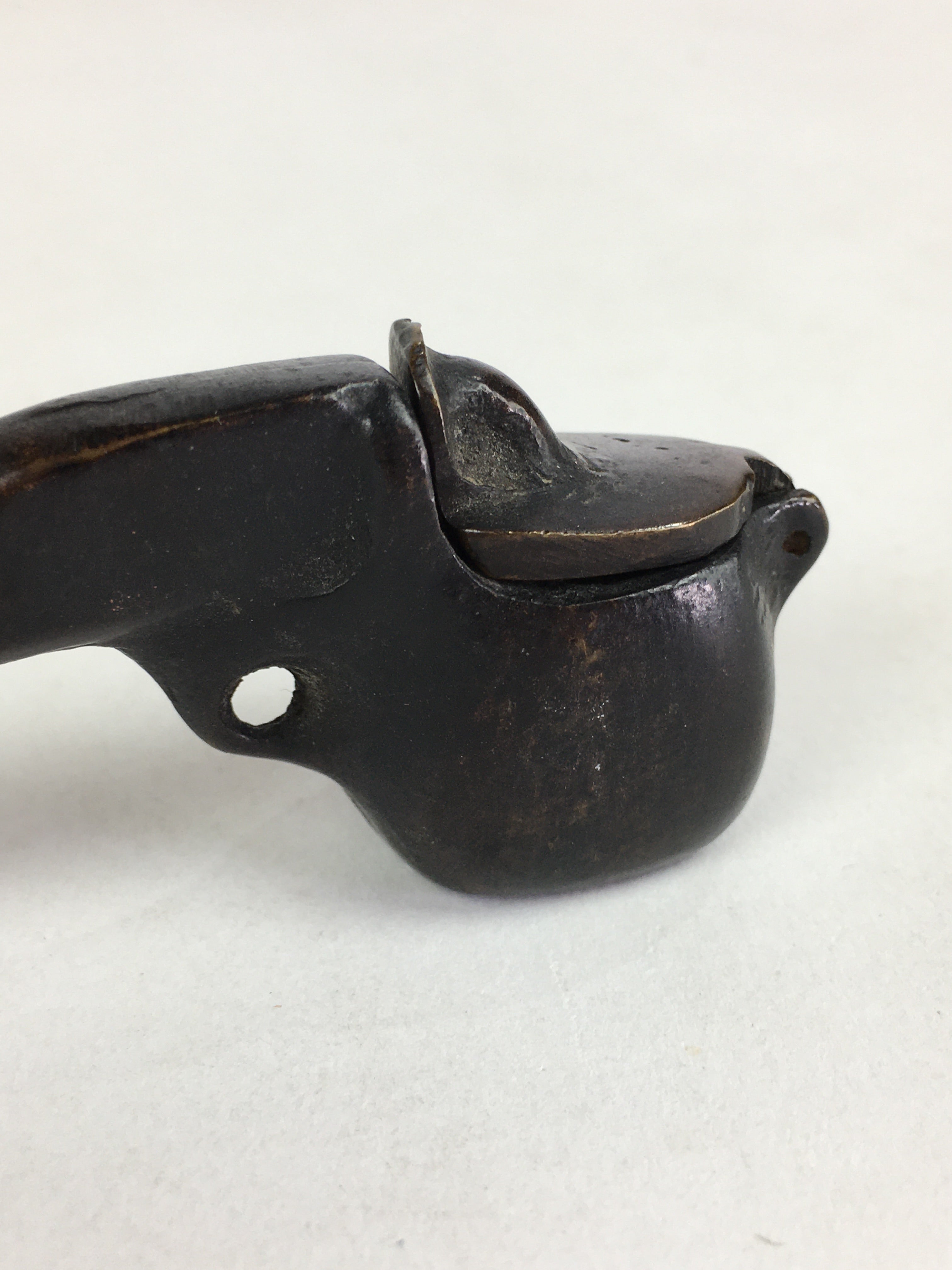Antique C1880 Japanese Yatate Portable Inkwell Calligraphy Shuji Meiji Era JK291