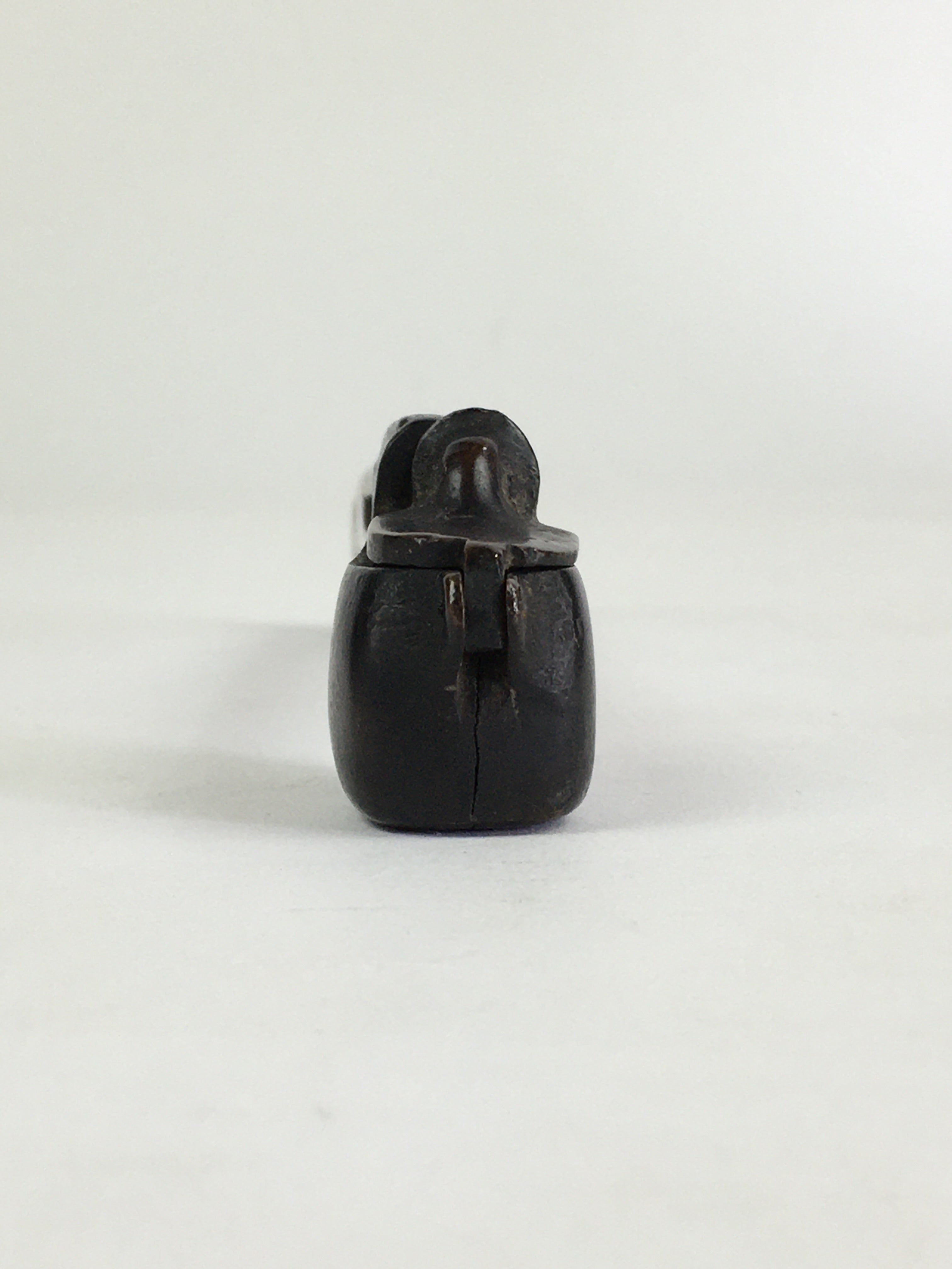 Antique C1880 Japanese Yatate Portable Inkwell Calligraphy Shuji Meiji Era JK291