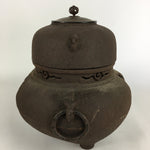 Antique C1900 Japanese Cast Iron Kettle Brazier Chagama Tea Ceremony C16
