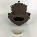 Antique C1900 Japanese Cast Iron Kettle Brazier Chagama Tea Ceremony C16