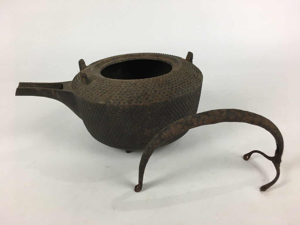 Antique C1900 Japanese Cast Iron Teapot Tetsubin Kettle Nanbu Tekki T100