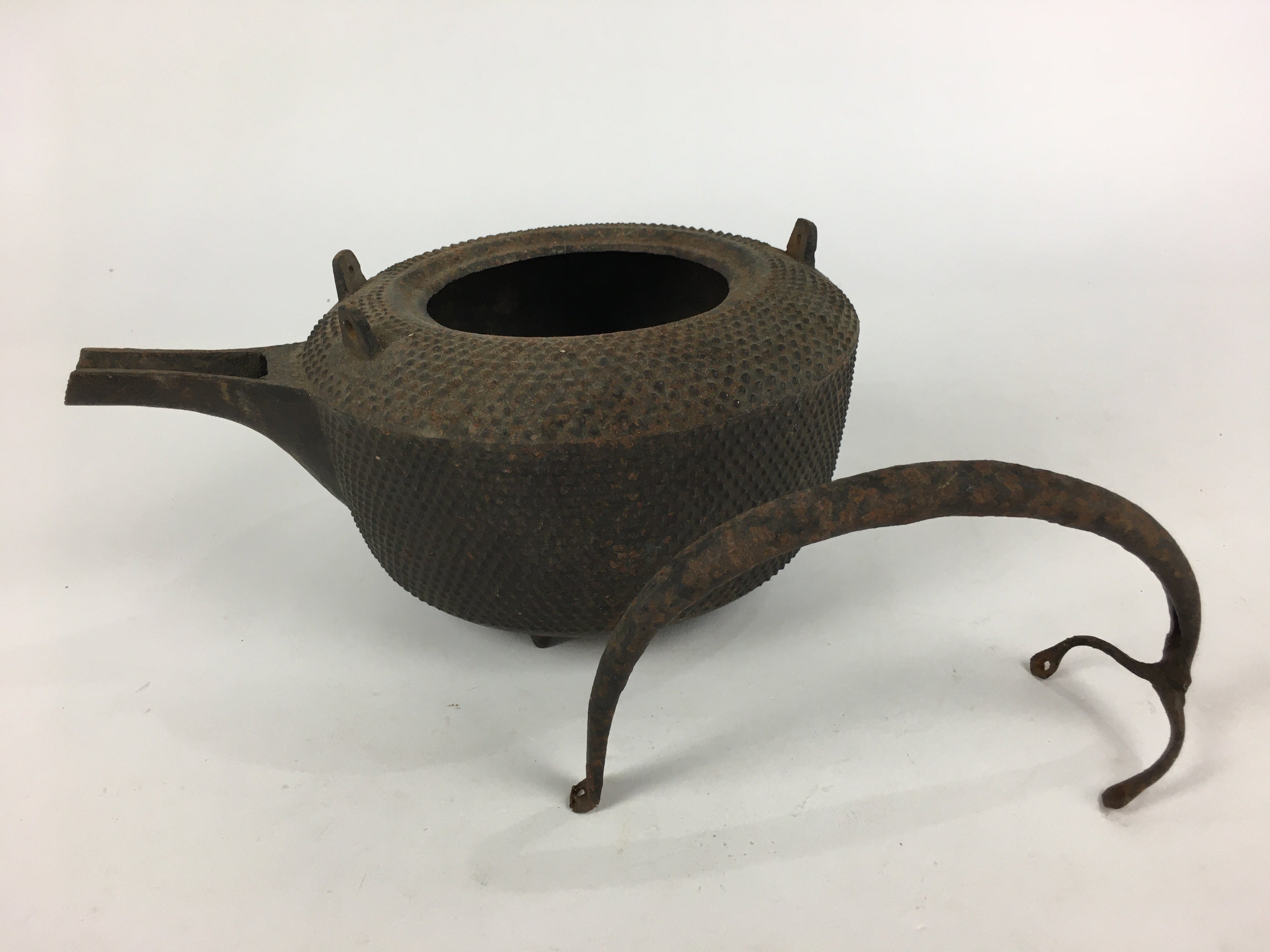 Antique C1900 Japanese Cast Iron Teapot Tetsubin Kettle Nanbu Tekki T100