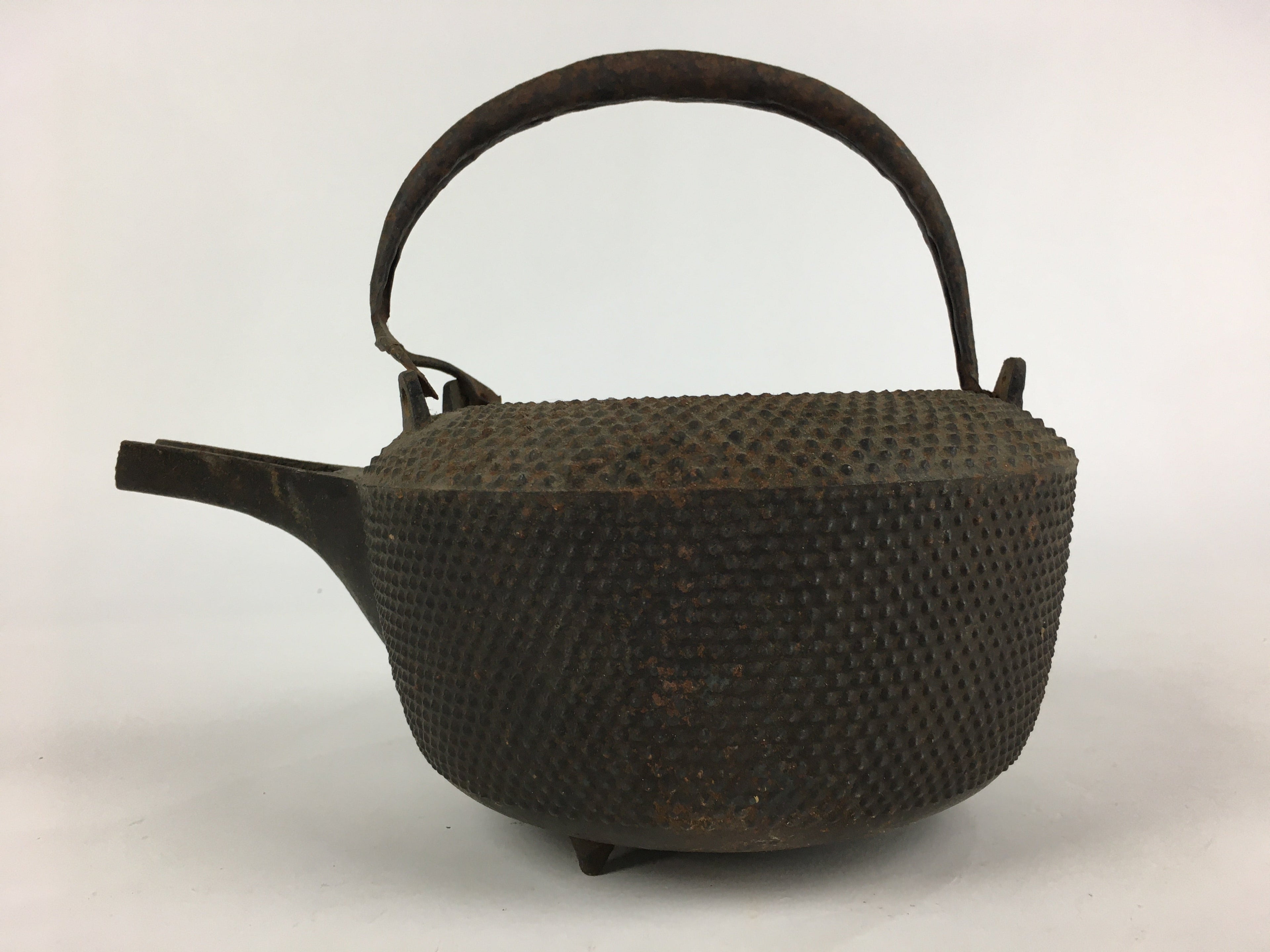 Antique C1900 Japanese Cast Iron Teapot Tetsubin Kettle Nanbu Tekki T100
