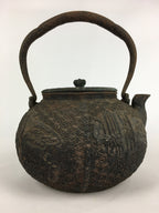 Antique C1900 Japanese Cast Iron Teapot Tetsubin Kettle Nanbu Tekki T98