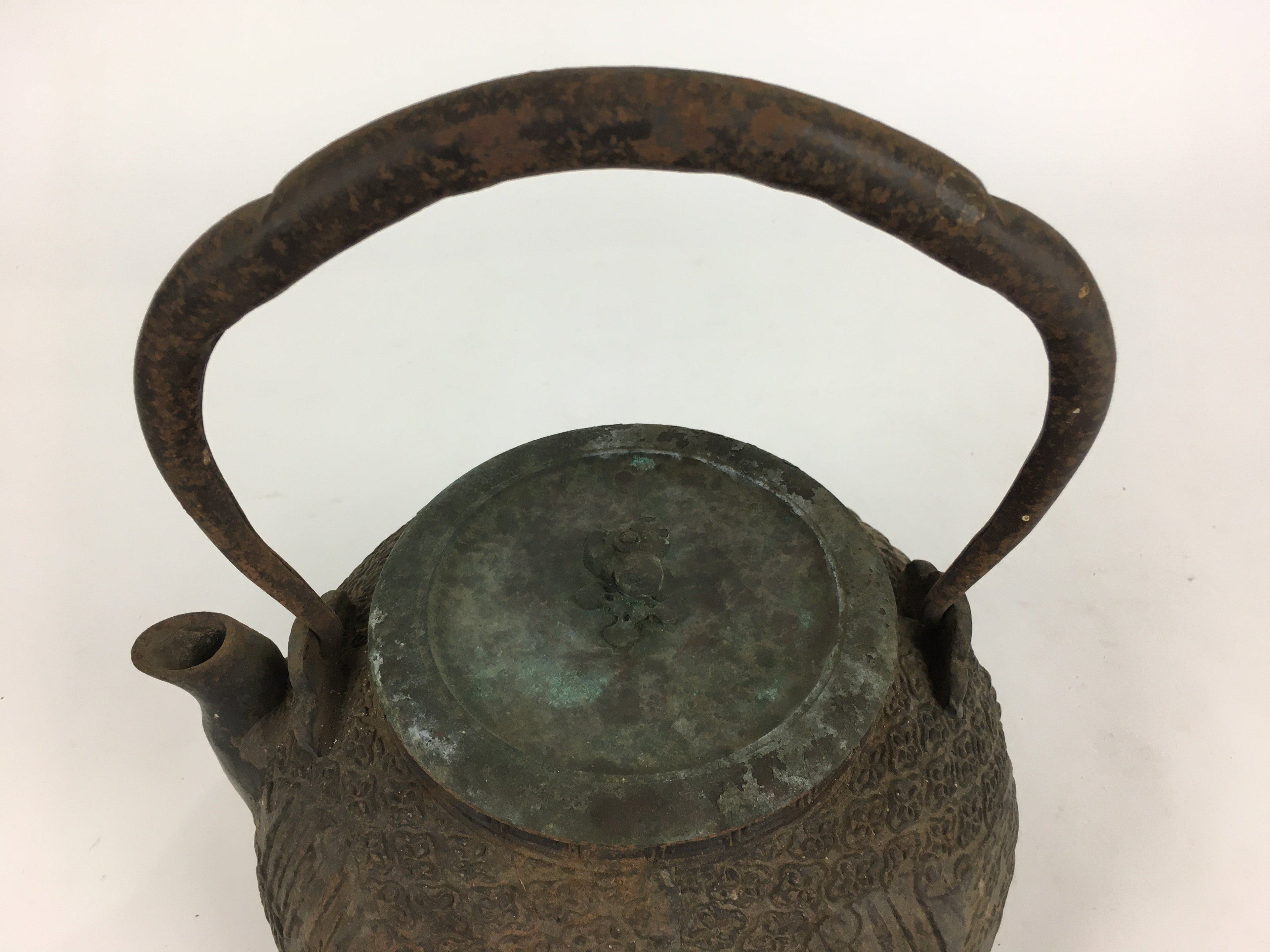 Antique C1900 Japanese Cast Iron Teapot Tetsubin Kettle Nanbu Tekki T98