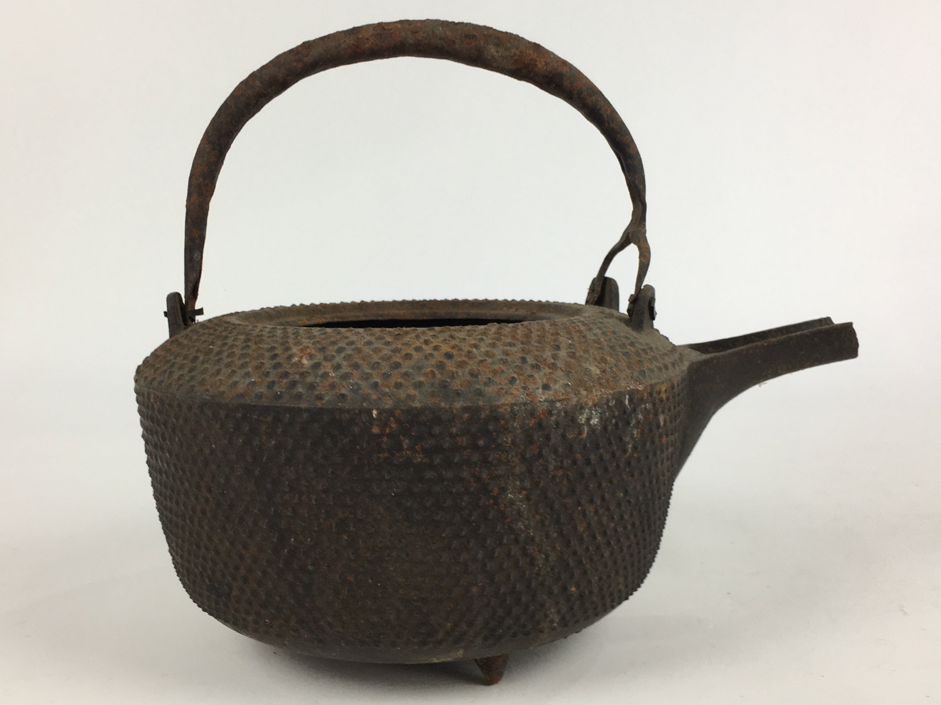 Antique C1900 Japanese Cast Iron Teapot Tetsubin Kettle Nanbu Tekki T99