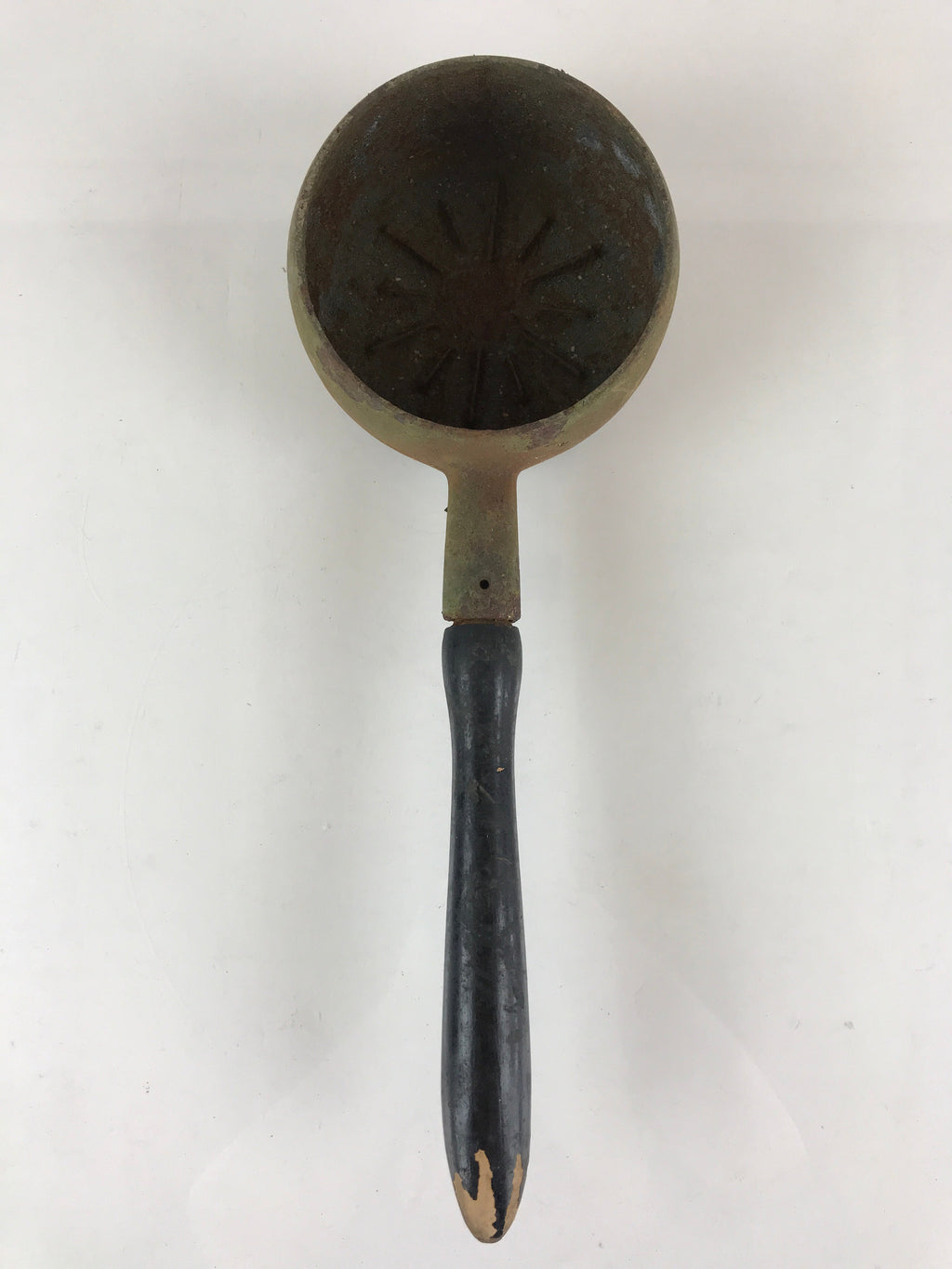 Antique C1900 Japanese Charcoal Fire Iron Hinoshi Wood Handle JK426