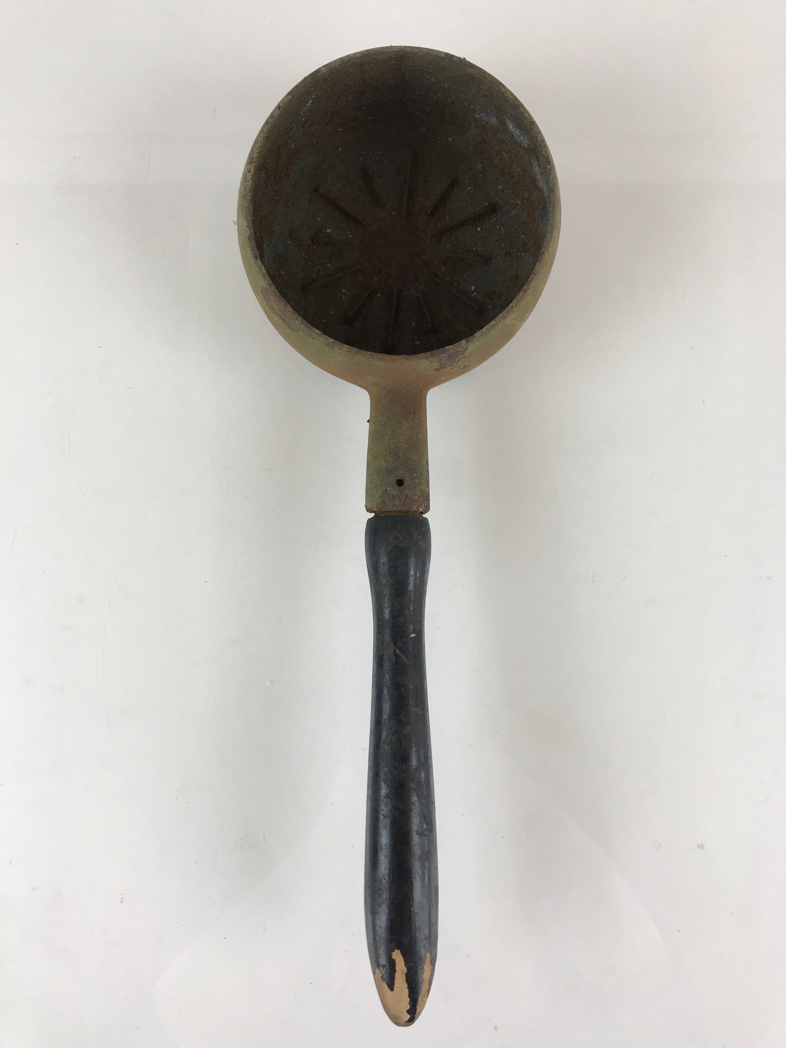Antique C1900 Japanese Charcoal Fire Iron Hinoshi Wood Handle JK426