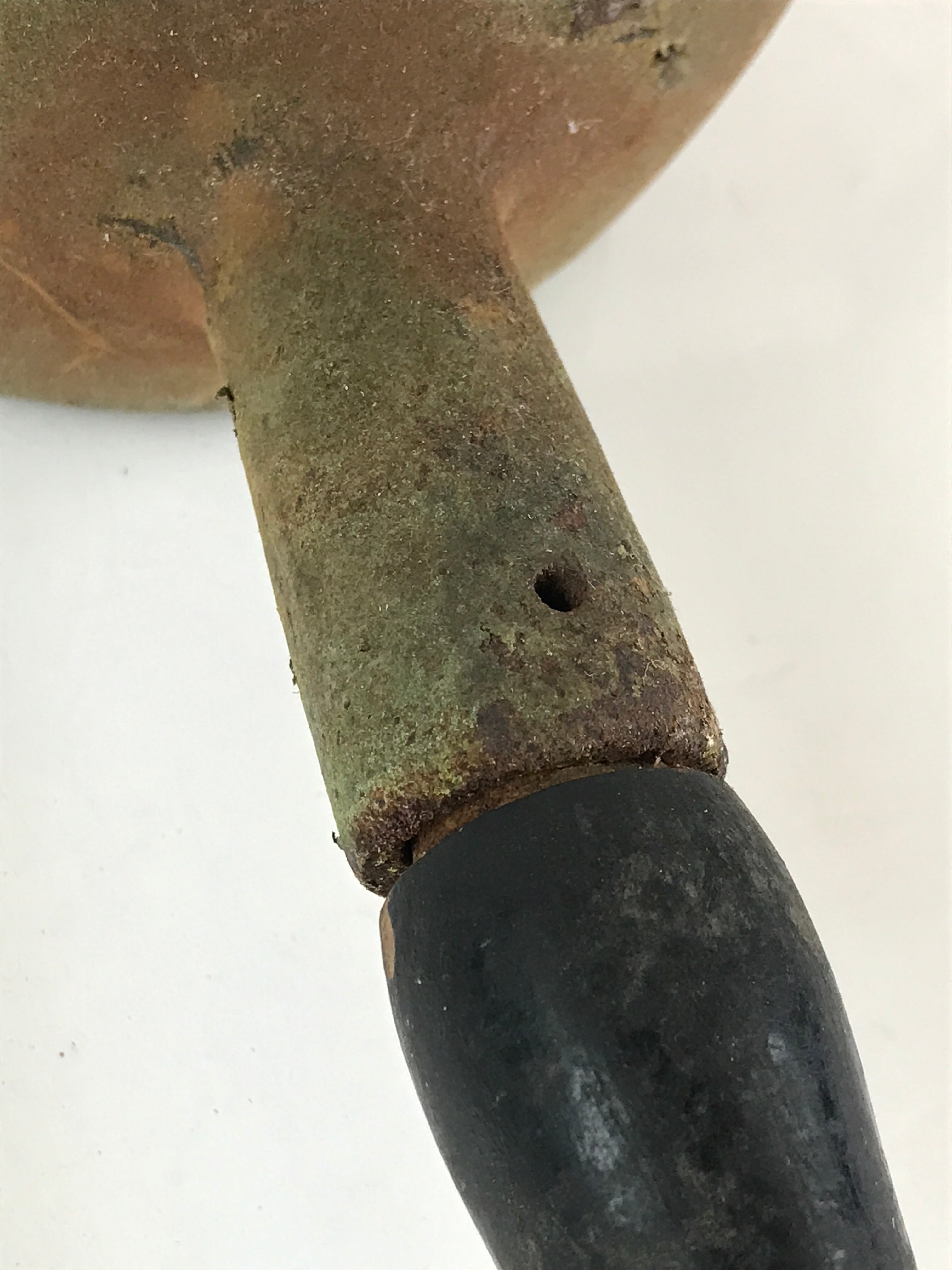 Antique C1900 Japanese Charcoal Fire Iron Hinoshi Wood Handle JK426