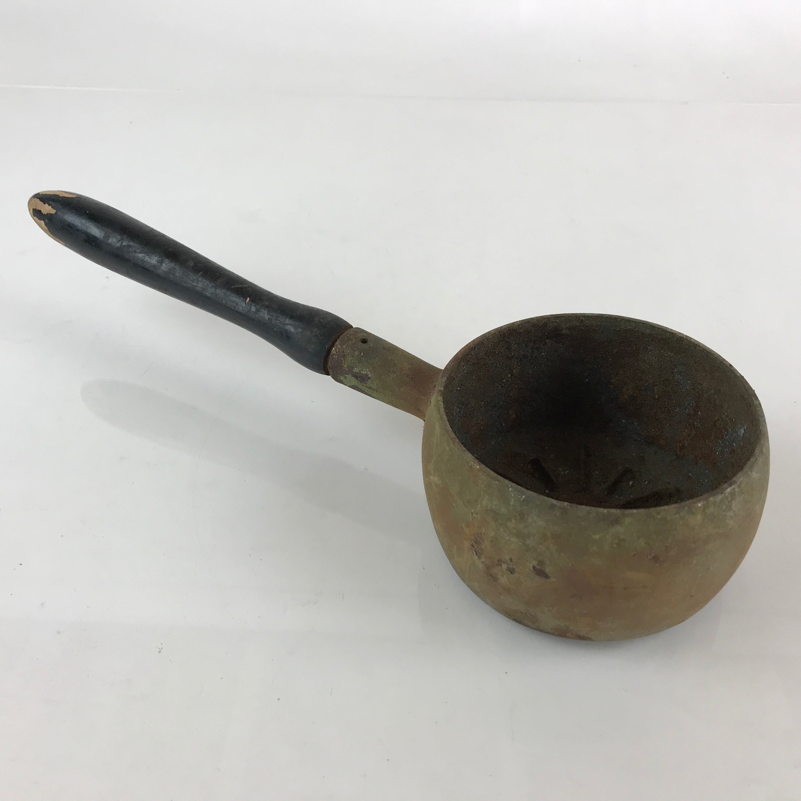 Antique C1900 Japanese Charcoal Fire Iron Hinoshi Wood Handle JK426