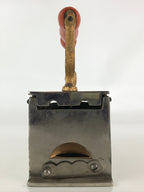 Antique C1900 Japanese Charcoal Sad Cloth Iron Gold Rooster Wood Handle JK440