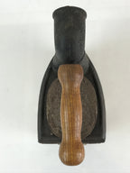 Antique C1900 Japanese Charcoal Sad Cloth Iron Wood Handle Hinoshi JK441