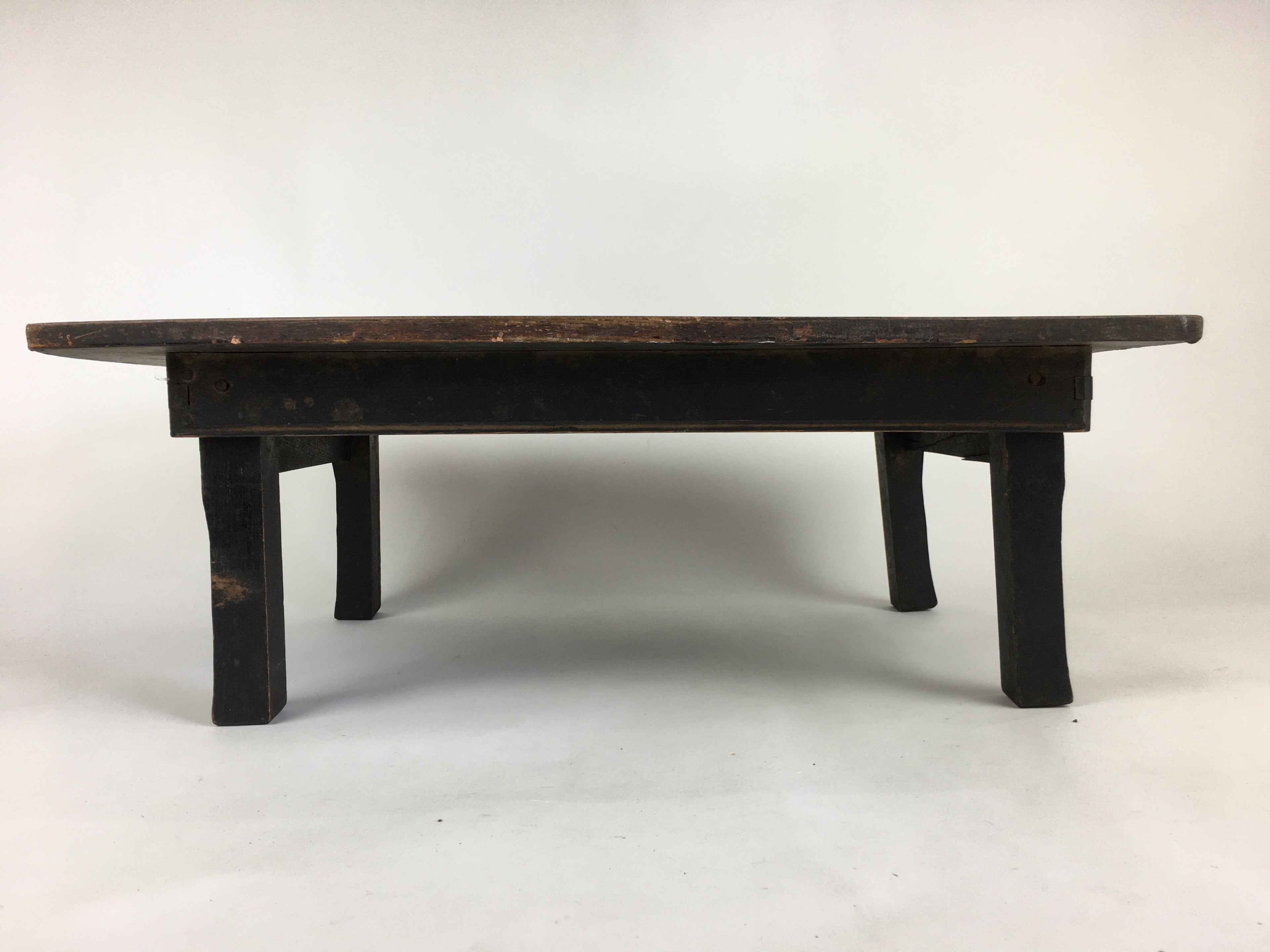Antique C1900 Japanese Folding Low Table Wood Chabudai Brown FL50