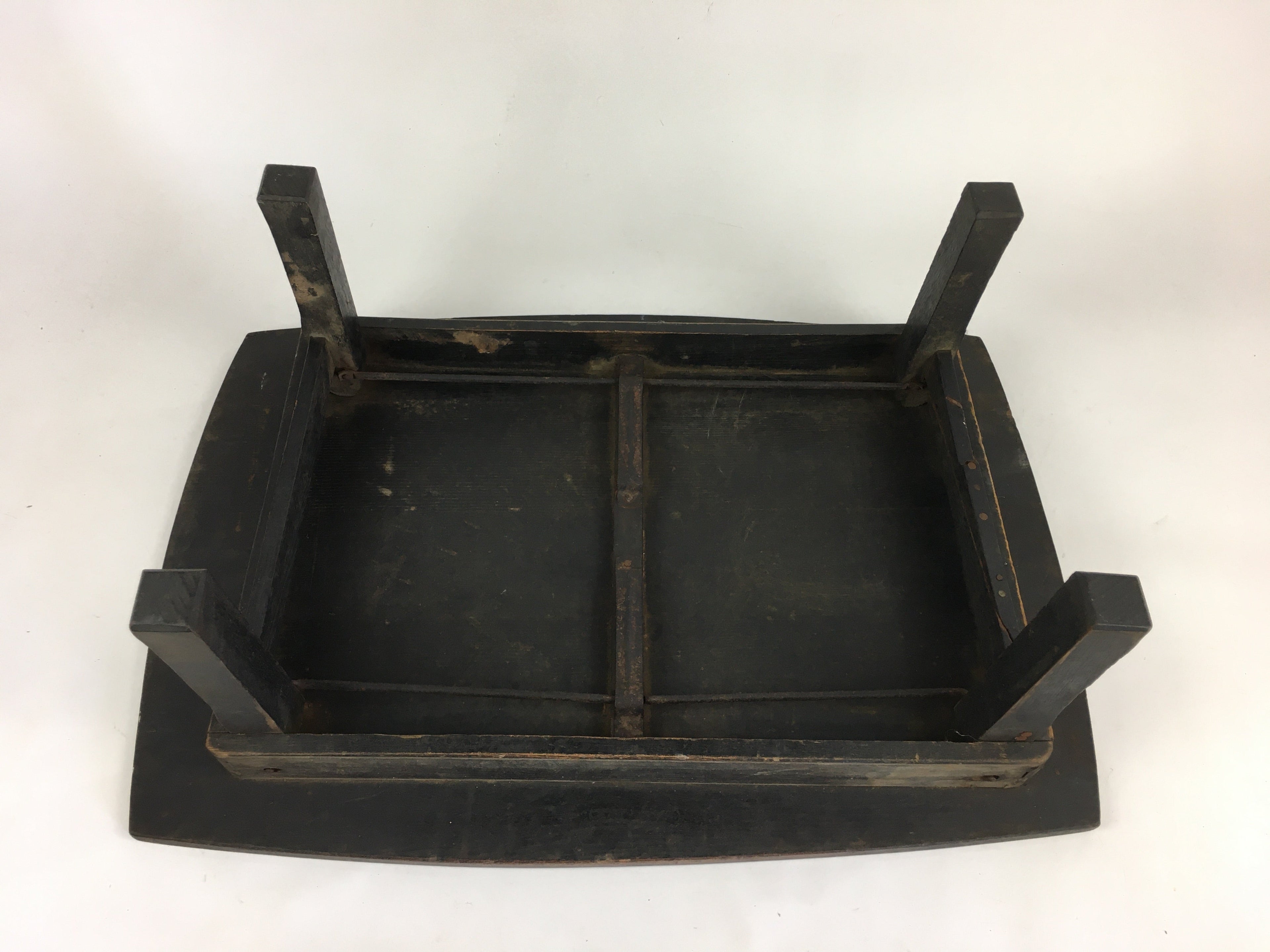 Antique C1900 Japanese Folding Low Table Wood Chabudai Brown FL50