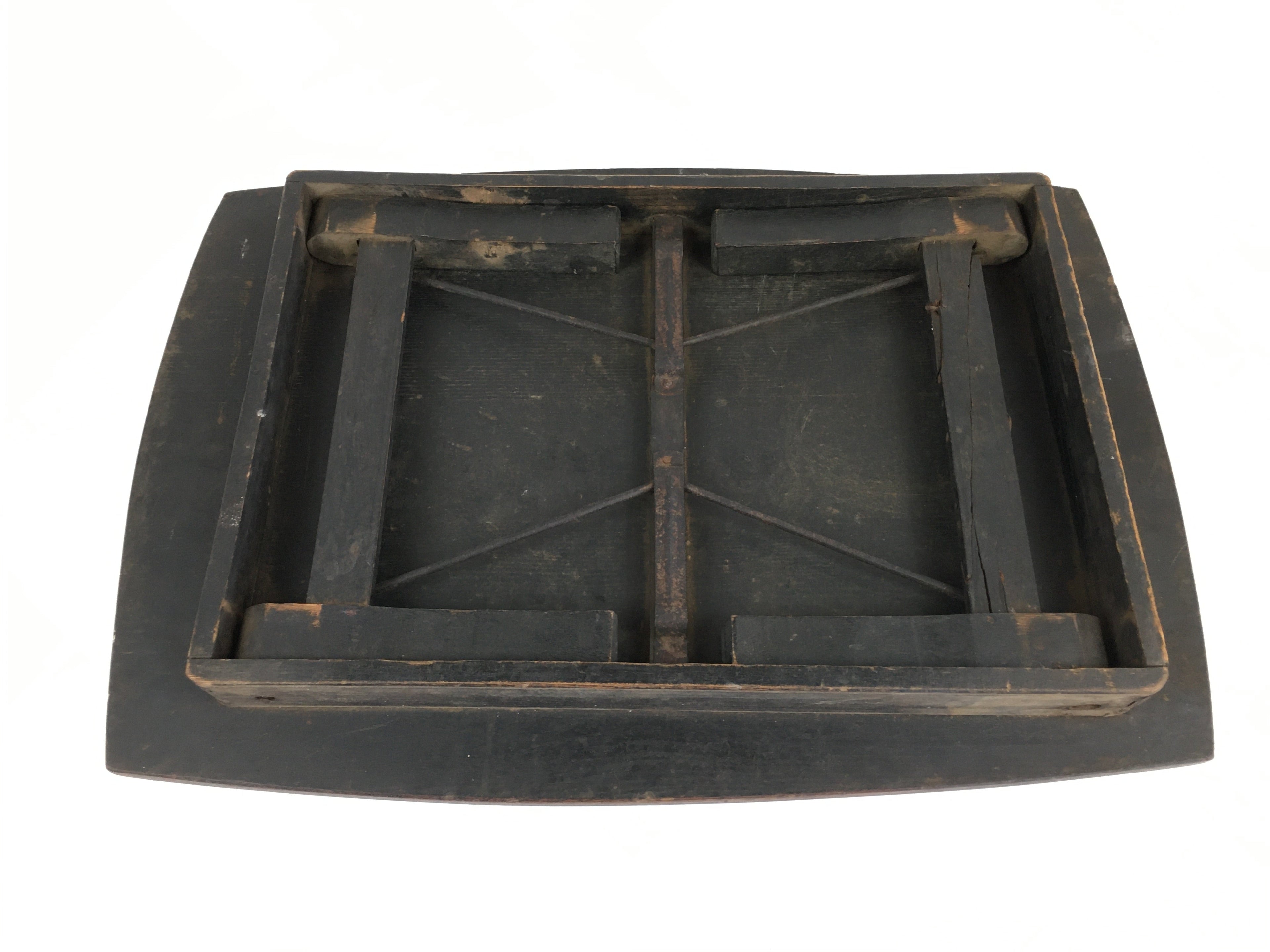 Antique C1900 Japanese Folding Low Table Wood Chabudai Brown FL50