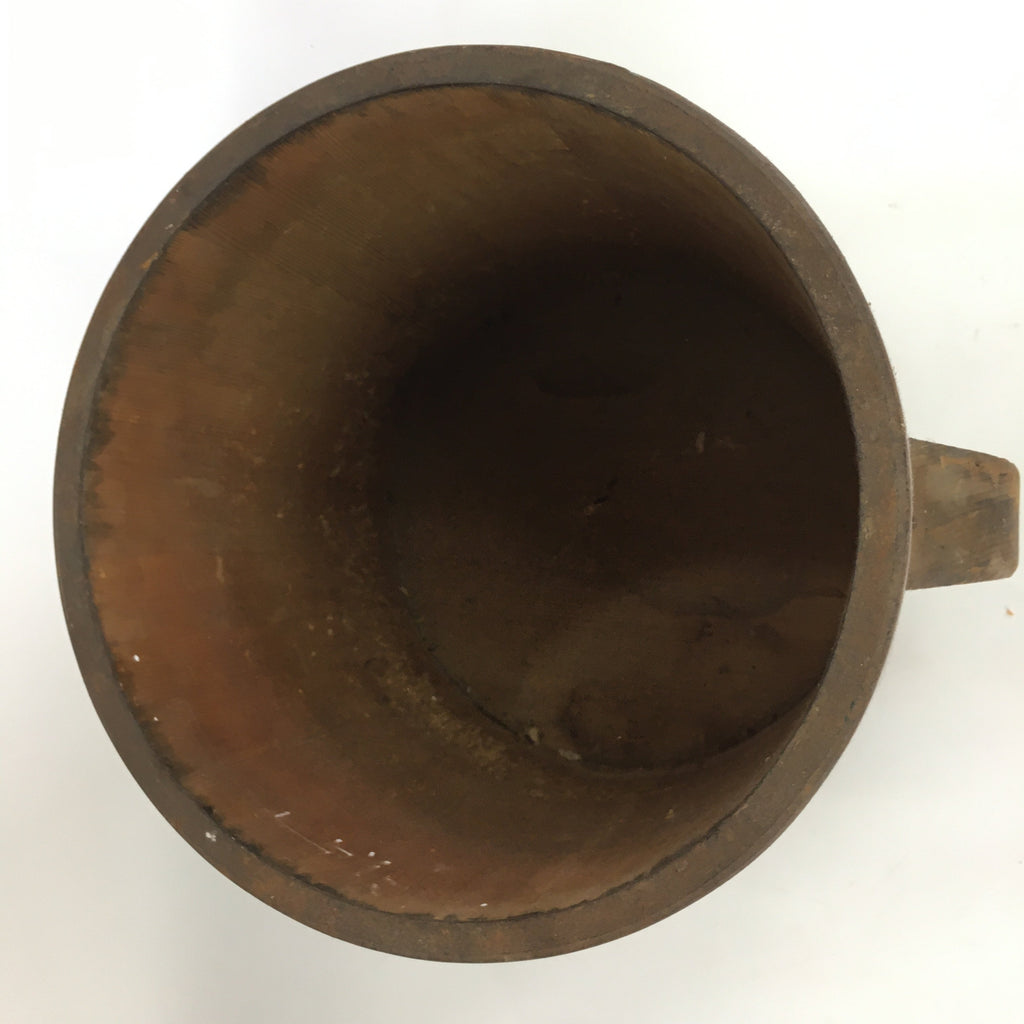 Antique C1900 Japanese Handmade Wooden Rice Bucket Masu Brown JK221