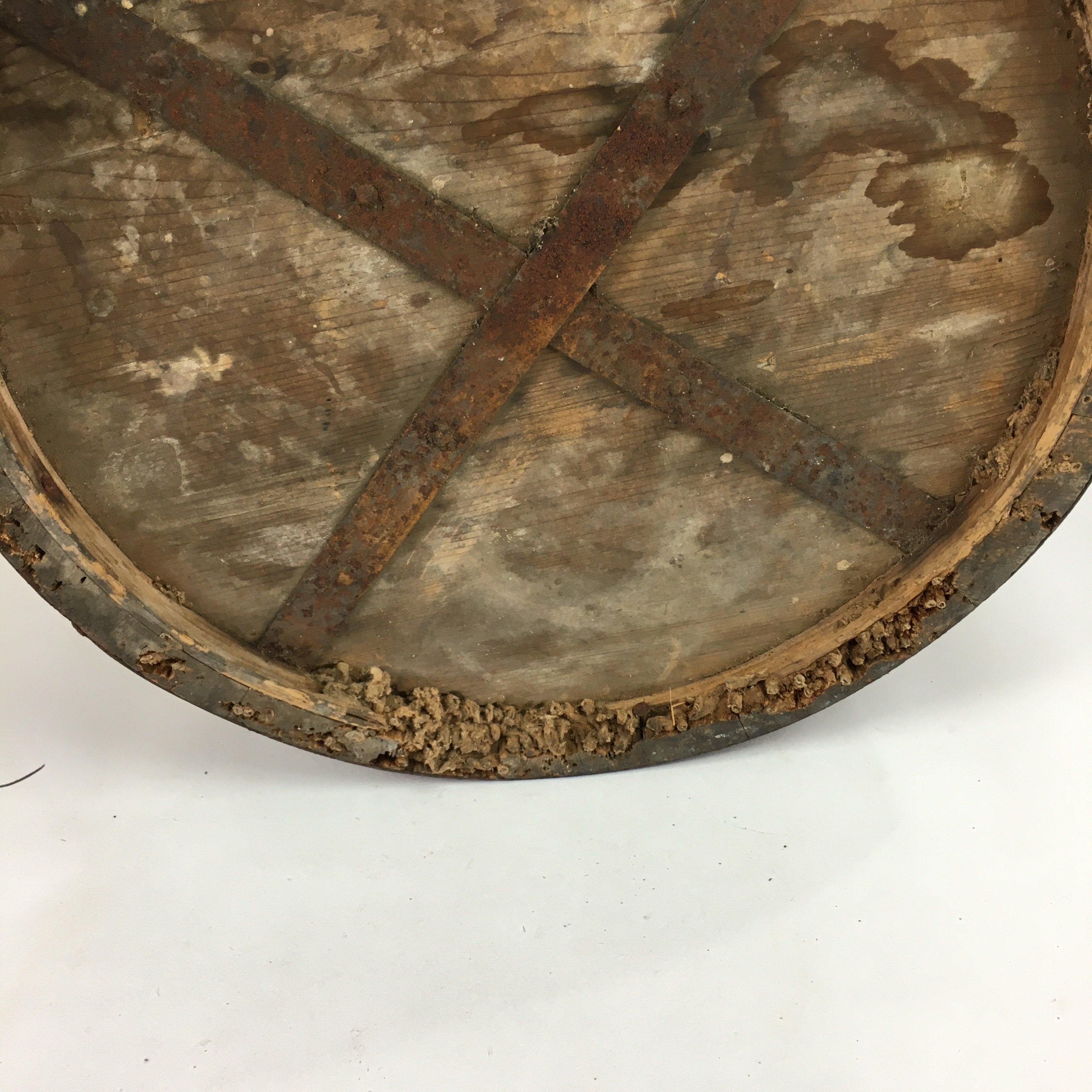 Antique C1900 Japanese Handmade Wooden Rice Bucket Masu Brown JK221