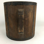 Antique C1900 Japanese Handmade Wooden Rice Bucket Masu Brown JK238