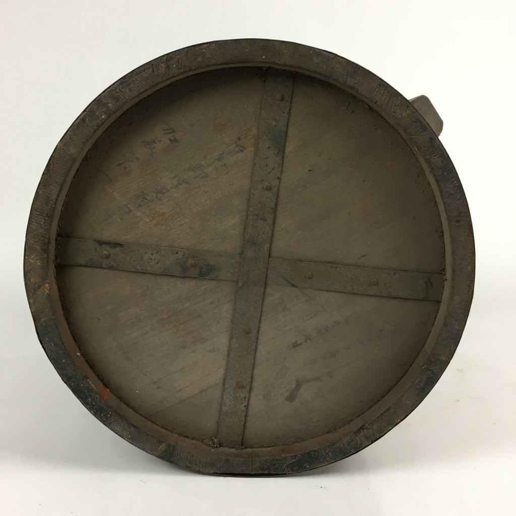Antique C1900 Japanese Handmade Wooden Rice Bucket Masu Brown JK238