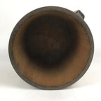Antique C1900 Japanese Handmade Wooden Rice Bucket Masu Brown JK255