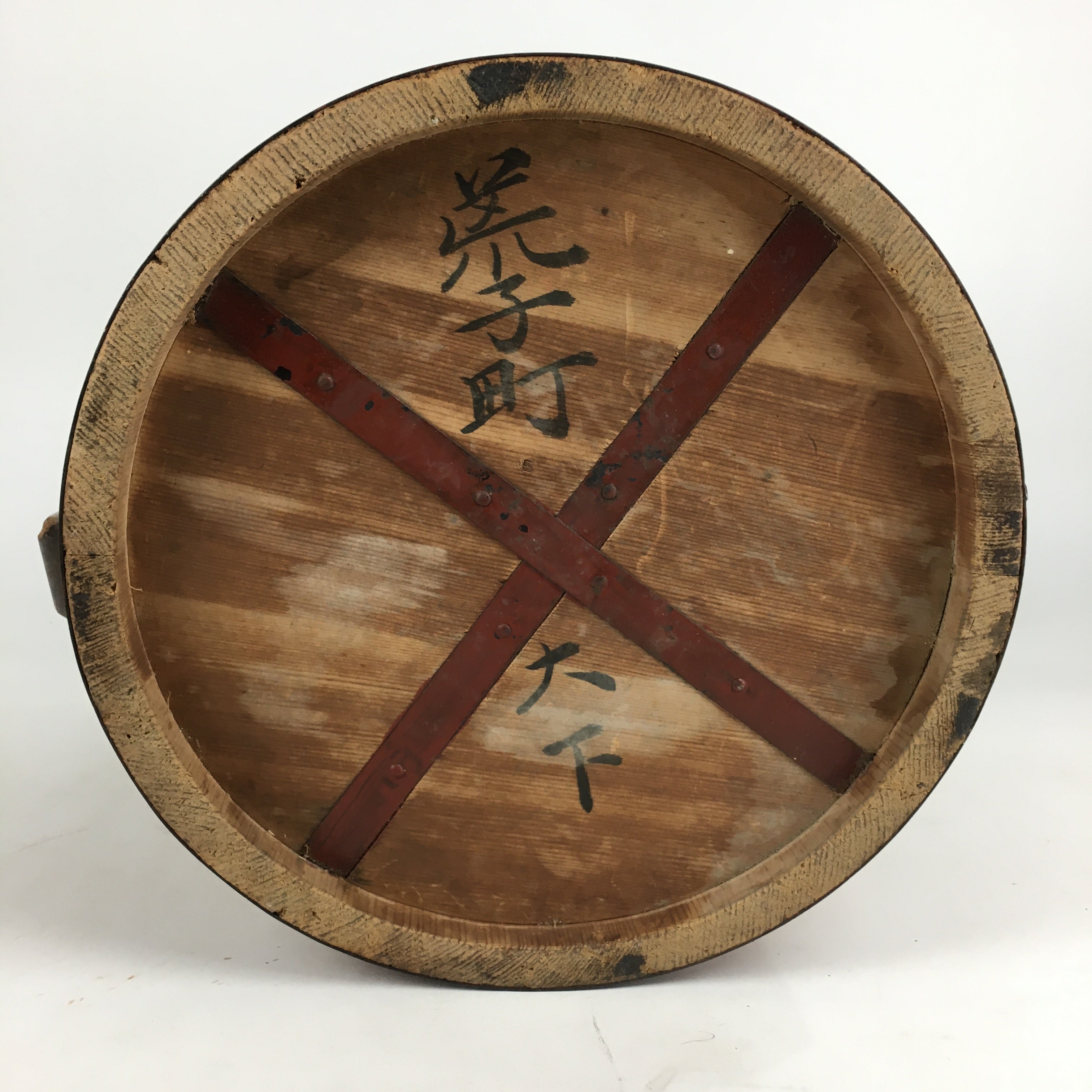 Antique C1900 Japanese Handmade Wooden Rice Bucket Masu Brown JK255