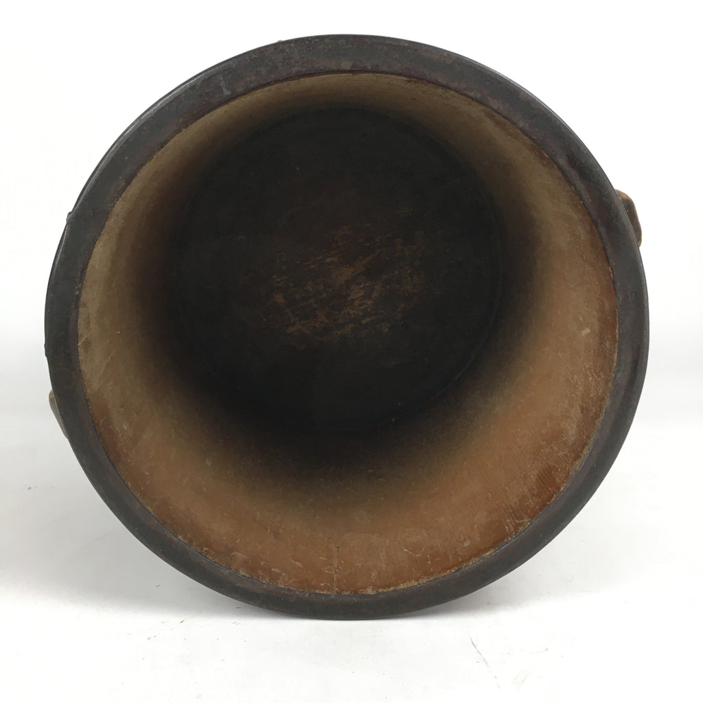 Antique C1900 Japanese Handmade Wooden Rice Bucket Masu Brown JK256