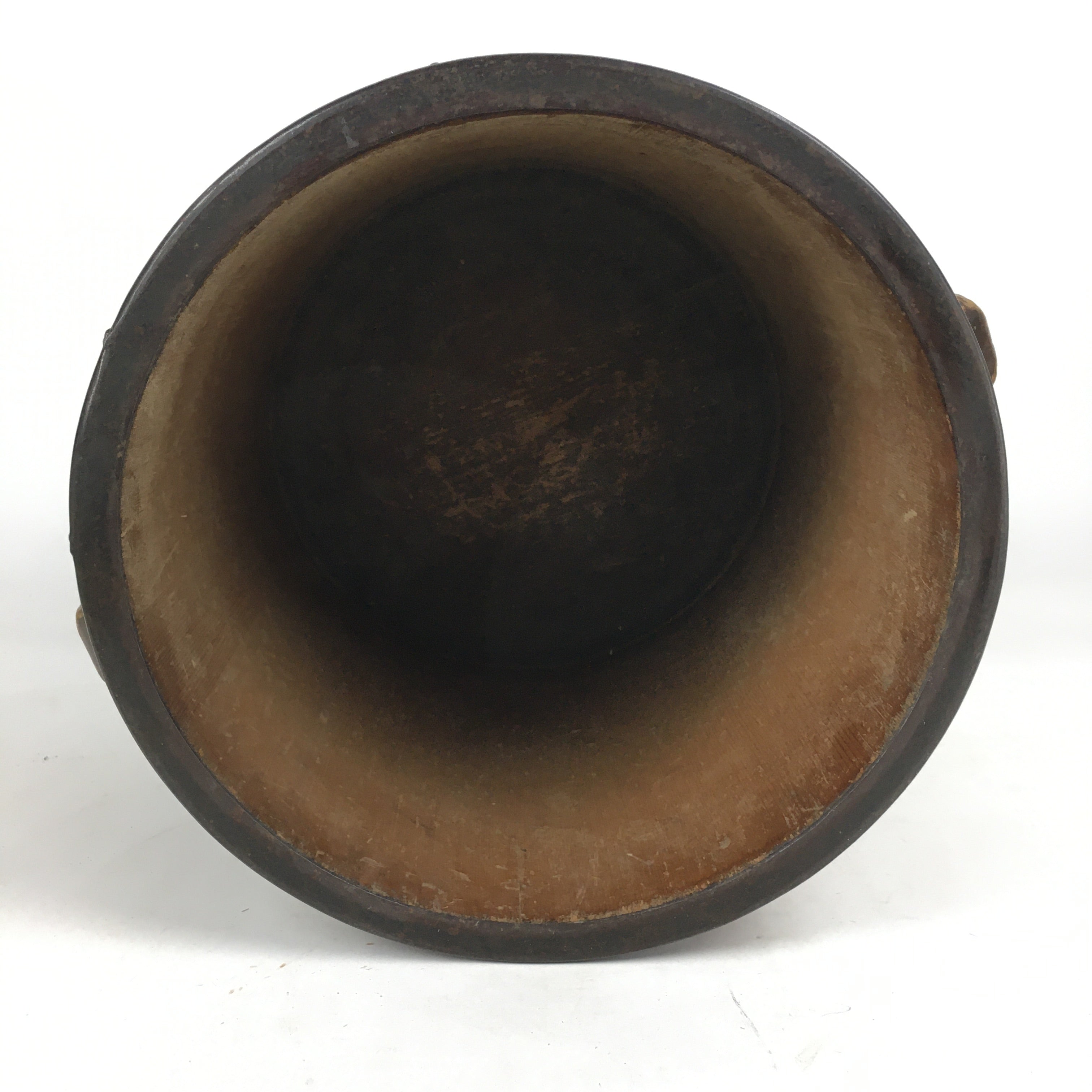 Antique C1900 Japanese Handmade Wooden Rice Bucket Masu Brown JK256